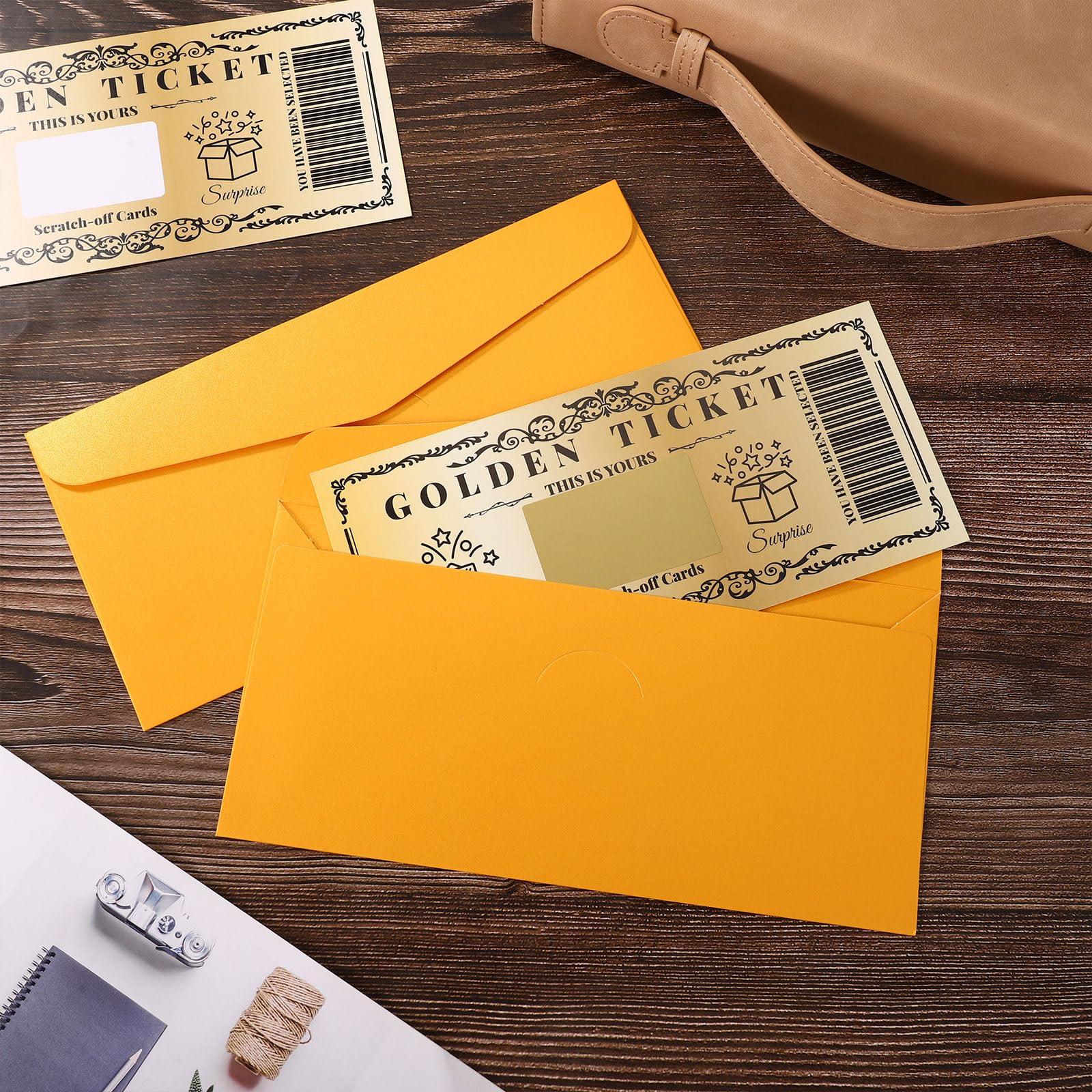 Amazon.com: Gosknor 6 Sets Golden Ticket Scratch-off Cards, Golden