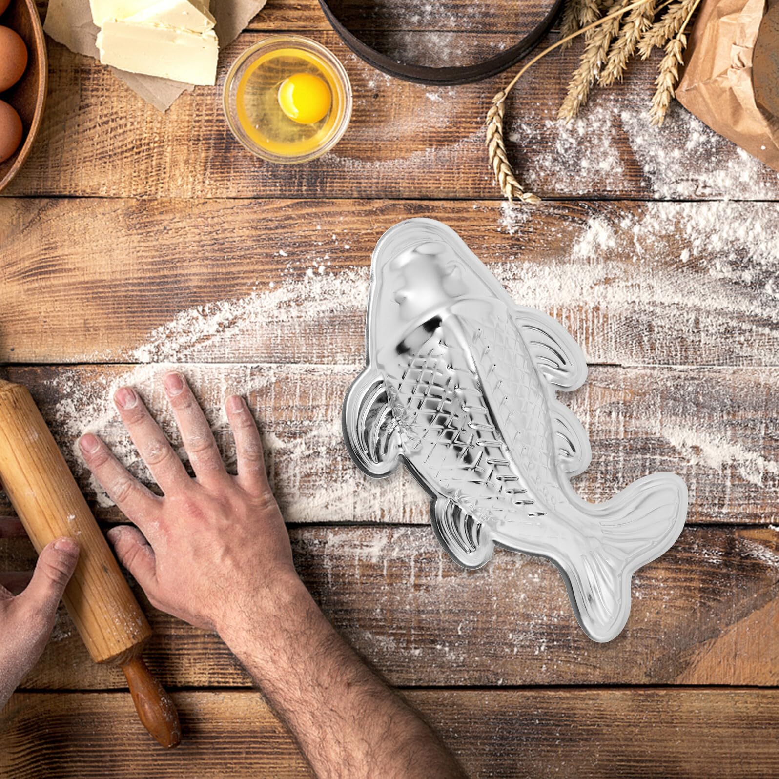 Moule à Pâtisserie de Poisson, Alliage D'aluminium Argenté | Antiadhésif, Démoulage Facile, Cuisine et Cuisson, Adapté aux Gâteaux, Chocolat, Gelée