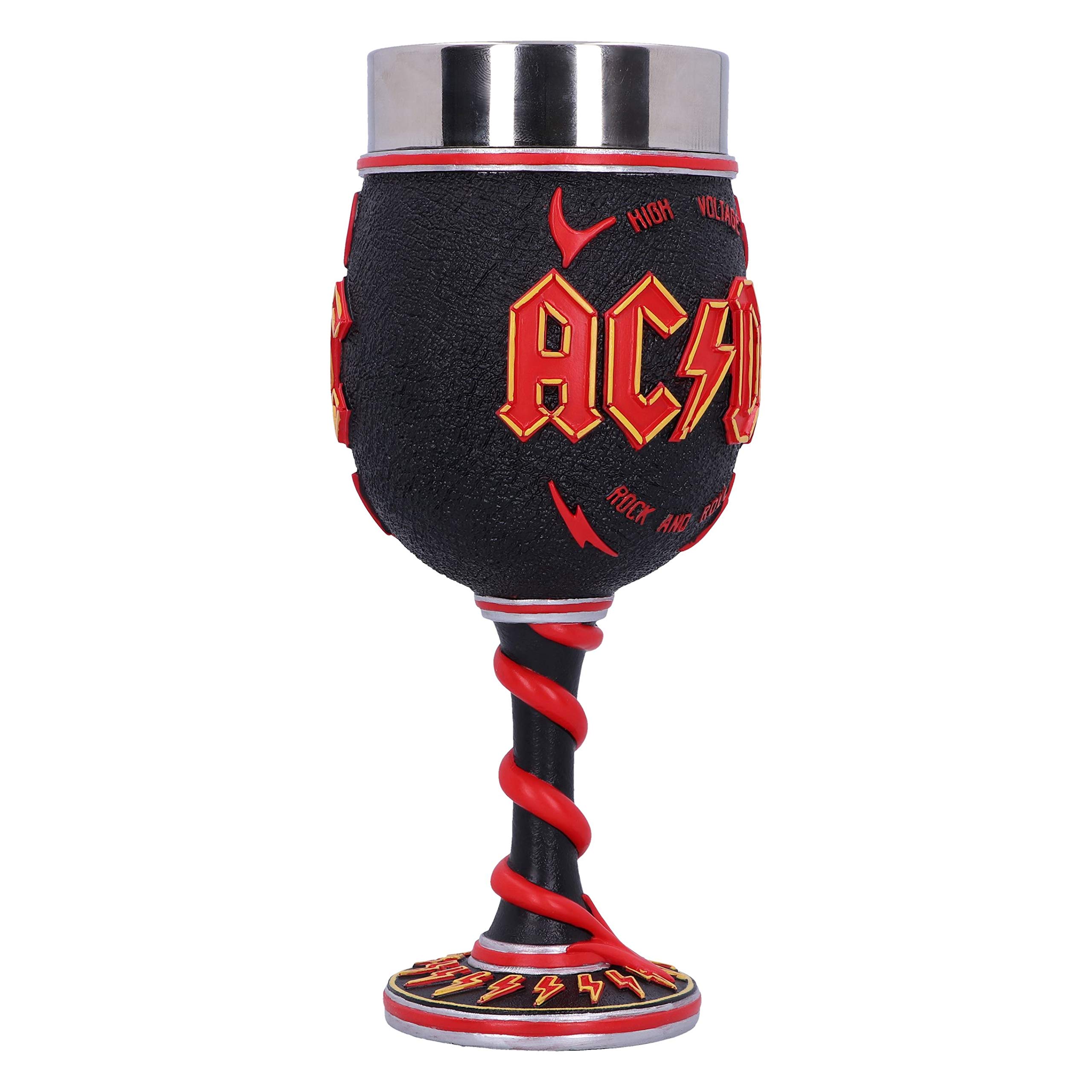 Nemesis Now AC/DC Hochspannungs Rock and Roll Kelch Beleuchtung Hörner Weinglas, Schwarz