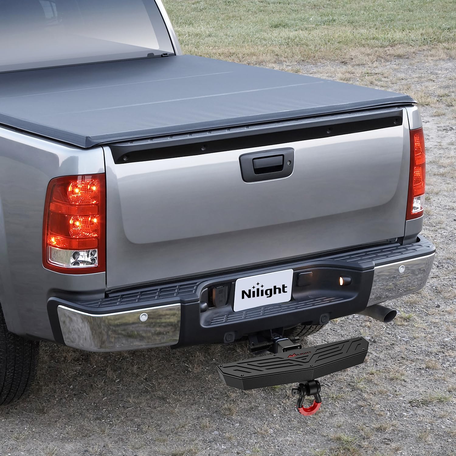 Nilight Hitch Step 2 Inch Receiver Universal Trailer Hitch Step Armor with Anti-Theft D-Ring Shackle Hitch Lock Stabilizer Anti-Slip Design Rear Bumper Guard for Pickups Trucks Vans SUVs ATVs - Image 9