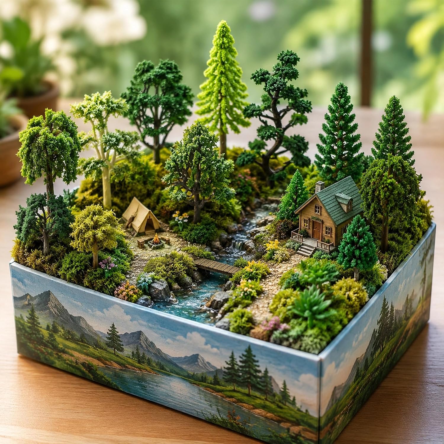 Mini Model Trees Kit, Diorama Scenery Miniature Garden Building Scene DIY