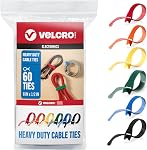 Velcro Brand ONE-WRAP Câblodistribution, fils & Câbles auto-grippants, réutilisables 60 Ct - 8" x 1/2""" Multi-couleur