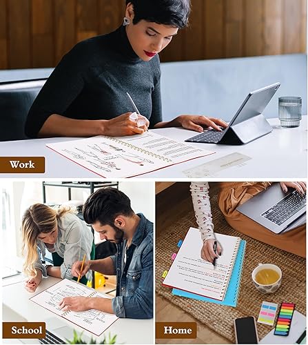 Vista 14 de Cuaderno de papel cuadriculado, cuaderno en espiral de 8.5 x 11 pulgadas, cuadernos de cuadrícula grande A4 para mujeres y hombres, papel gráfico