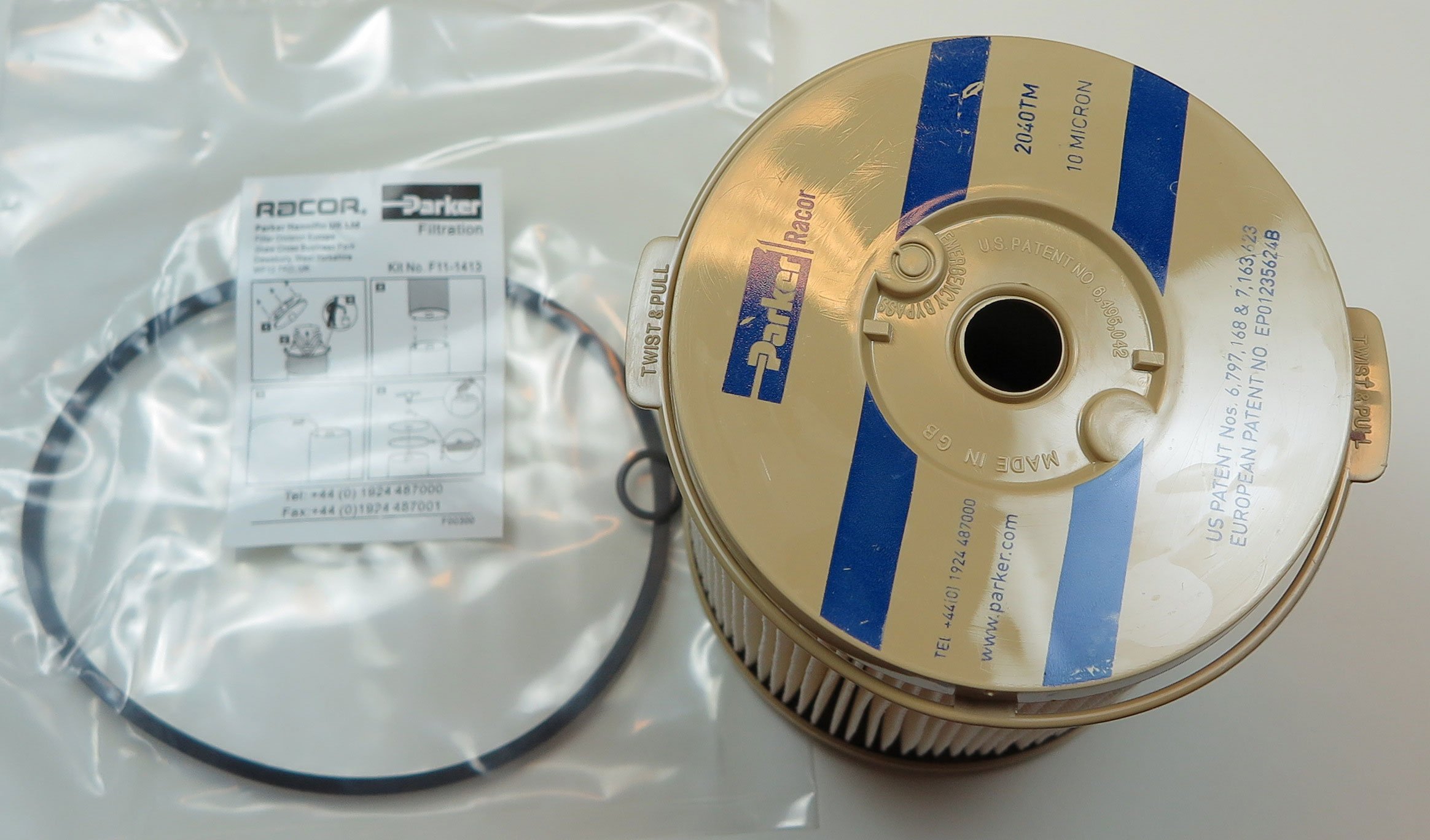 Racor 2040 TM-or blu 10 micron elemento filtrante per Racor Turbine Series 900