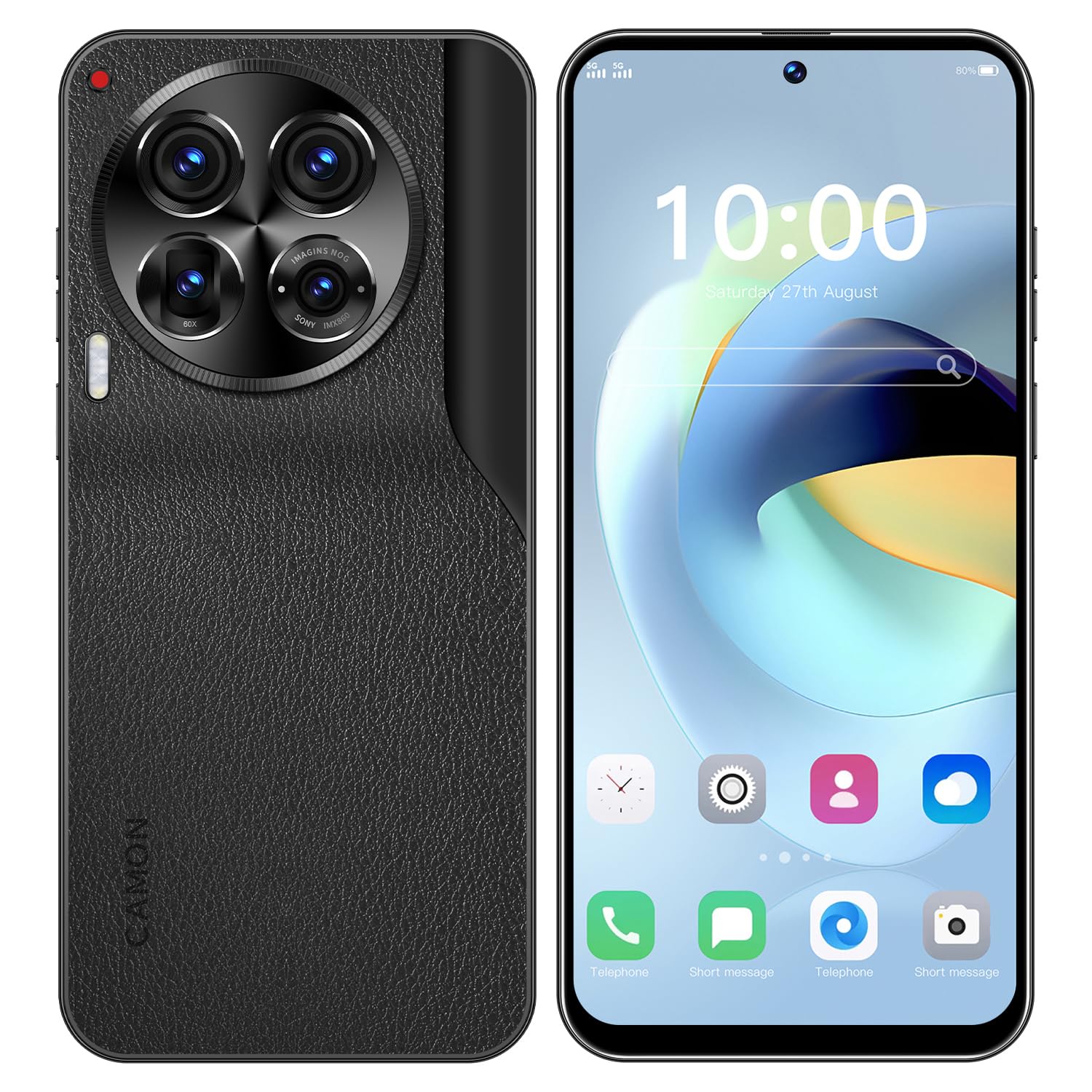 Echoamo Tecno Camon 30 Pro Unlocked Phone,5G Cell Phone 6GB+128GB Smartphone Android 13, 6800mAh Battery, 6.5" FHD+48MP Camera, Dual SIM Octa-Core Phone GPS/Fingerprint/Face ID (Black)