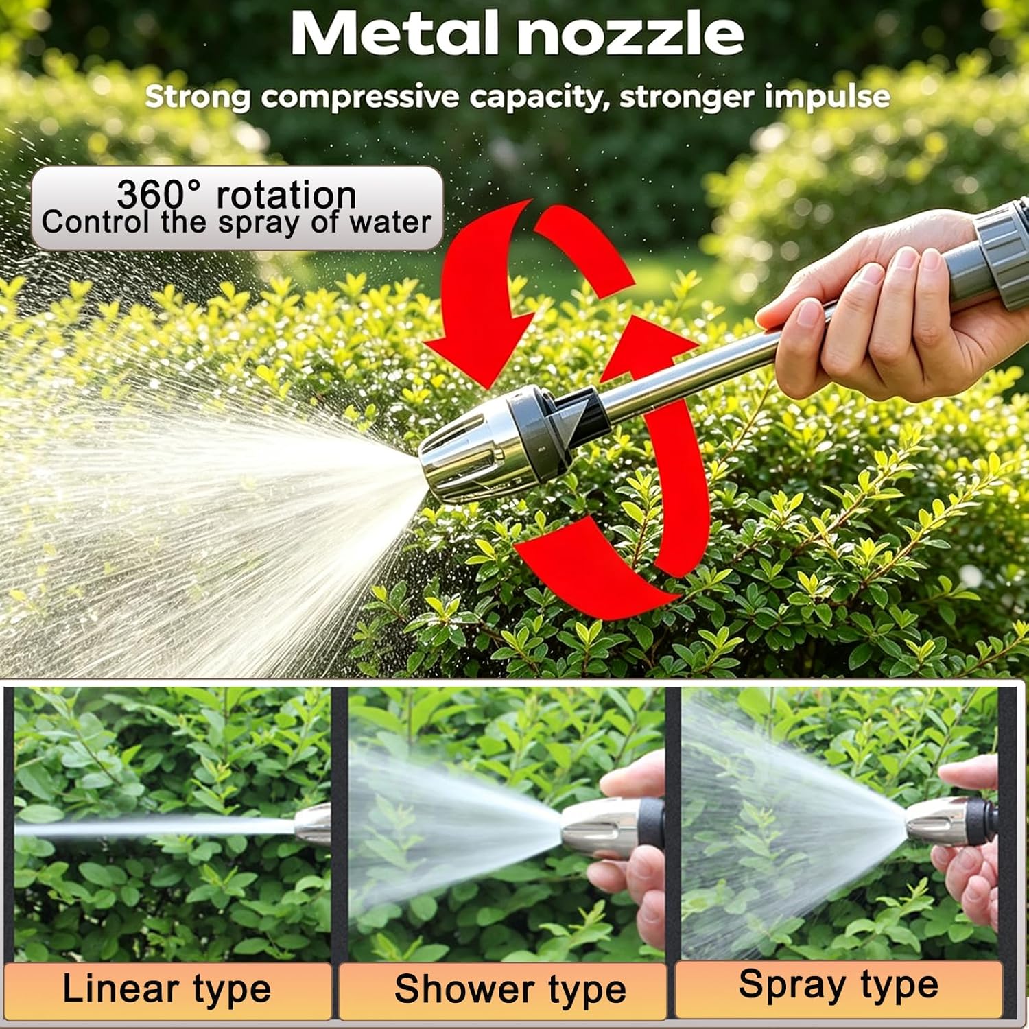 Aquoxis Pressure Washer, Power High-Pressure Cleaner, 360° Rotating Nozzle with 3 Spray Modes, Durable Stainless Steel, Effortless Dirt & Stain Remover for Patio, Car & Garden Cleaning(1 PC)