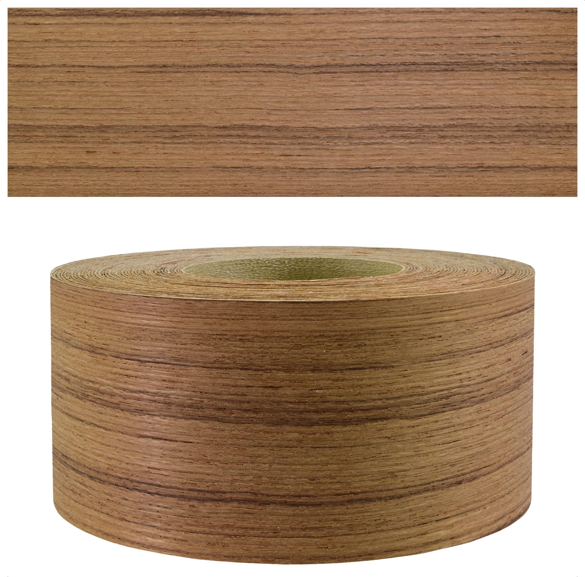 Mprofi MT® (5 m roll) Pre Glued Iron on Real Wood Veneer Edging Tape with Hot Melt Teak 60 mm