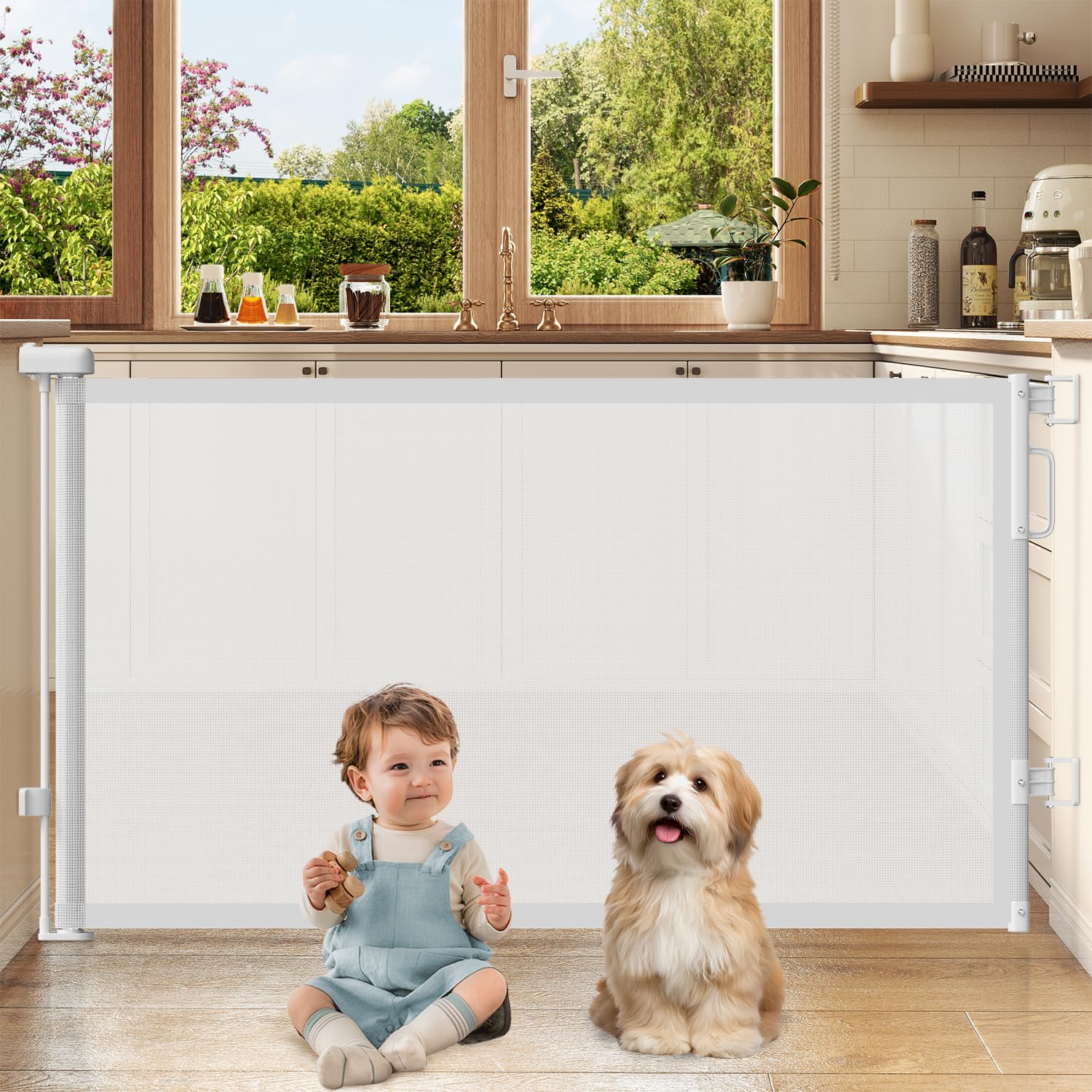 Photo 1 of Cideny Retractable Baby Gate - 58" Wide, White
