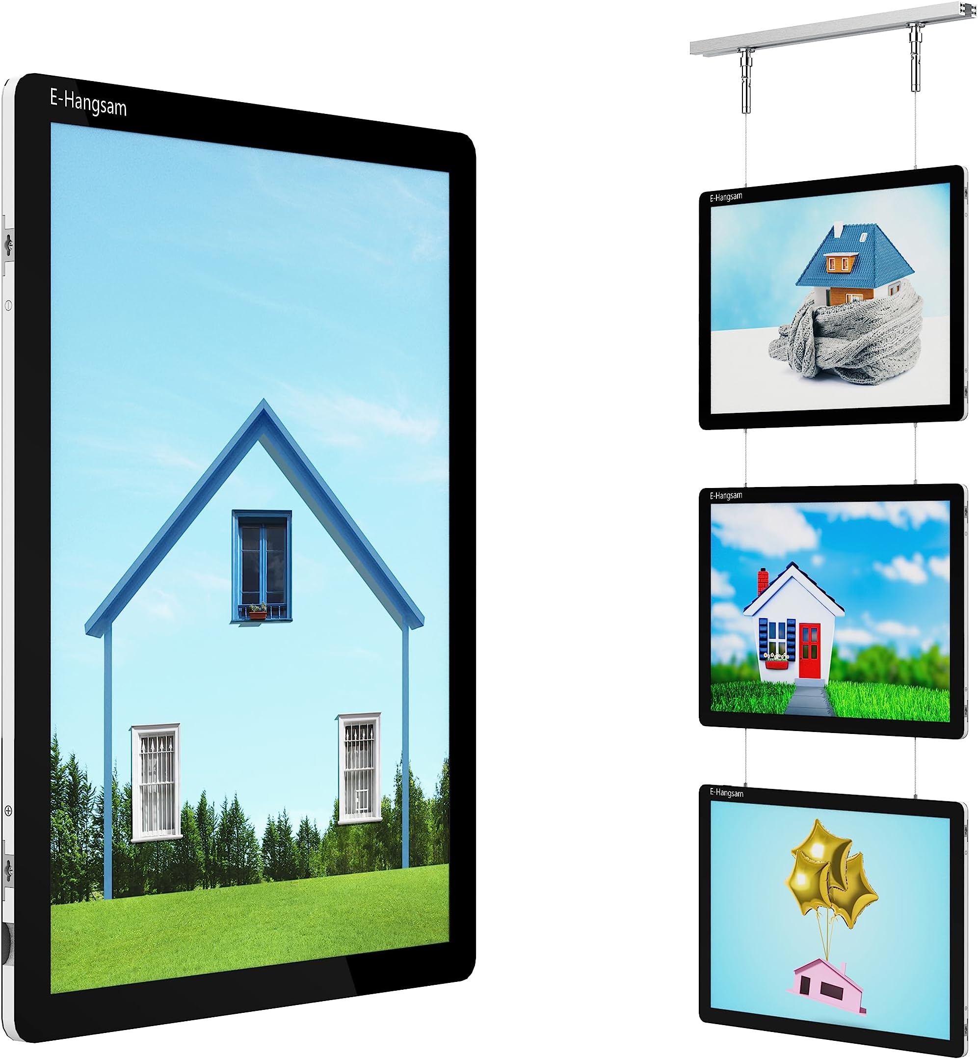 E-Hangsam A3 Double-Sided LED Window Display Real Estate, Office Window Signs, Window Menu Display - Acrylic Light Box Signs for Restaurant,Store Advertising (3 pcs/set)