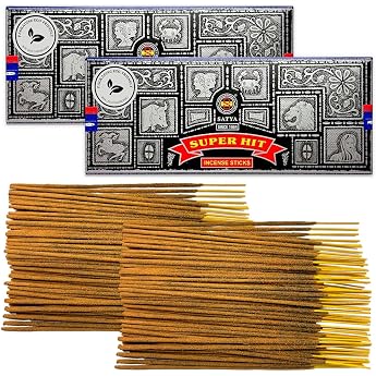 Satya Super Hit Incense Sticks - 2 Pack of 100g 160-180 Sticks - Aromatherapy - Meditation - Yoga - Packaging Eco-Friendly