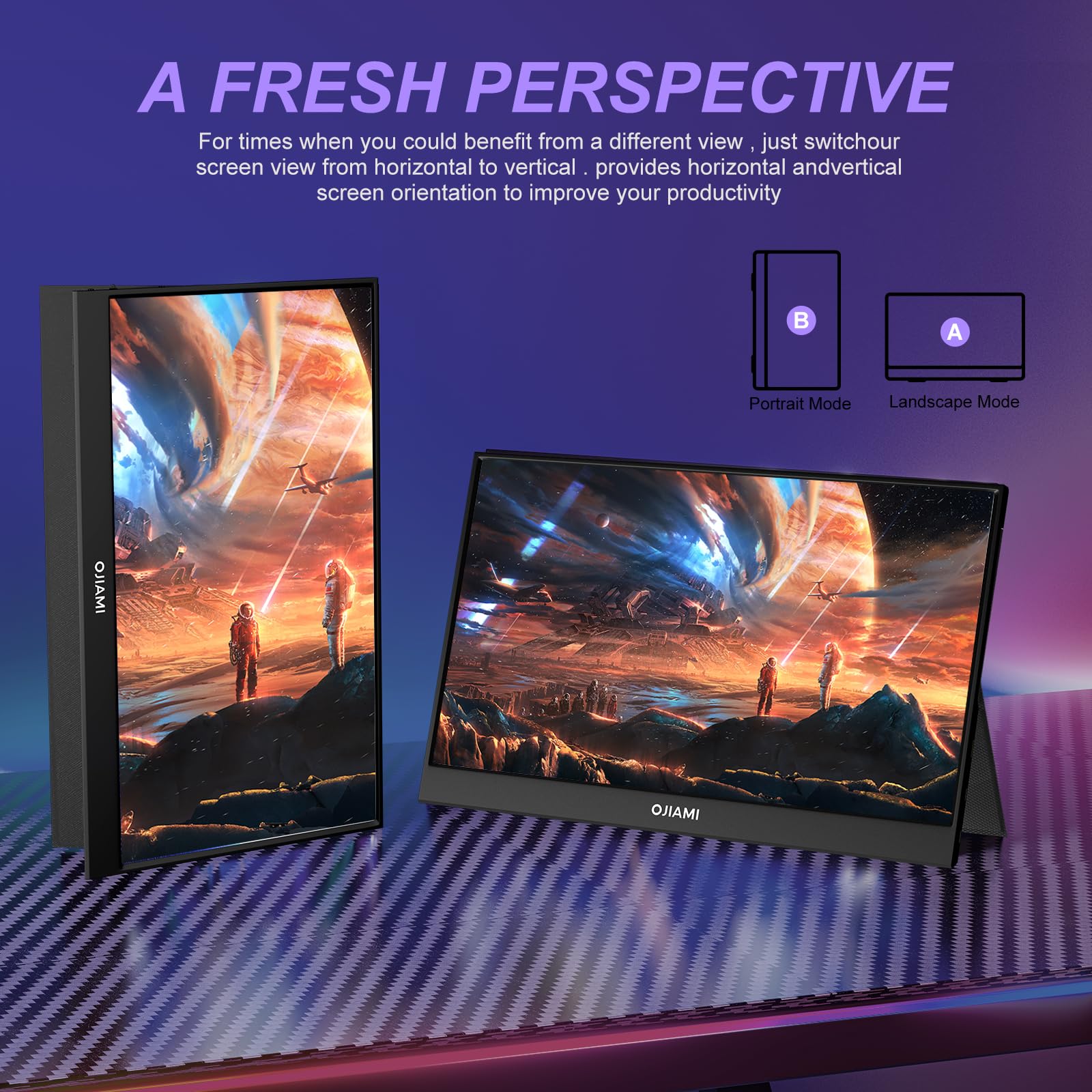 Amazon.com: OJIAMI Monitor portátil de 14 pulgadas FHD 1080P