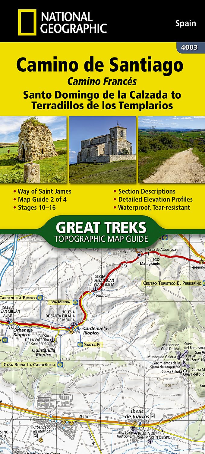 Camino de Santiago  Camino Frances Map 2 of 4 by National Geographic Maps