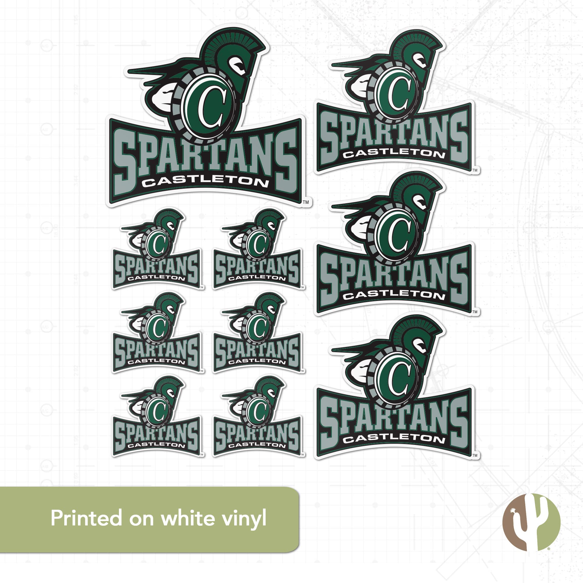 Castleton University NCAA Sticker Sheet - Officially Licensed Vinyl Decals For Cars & Laptops