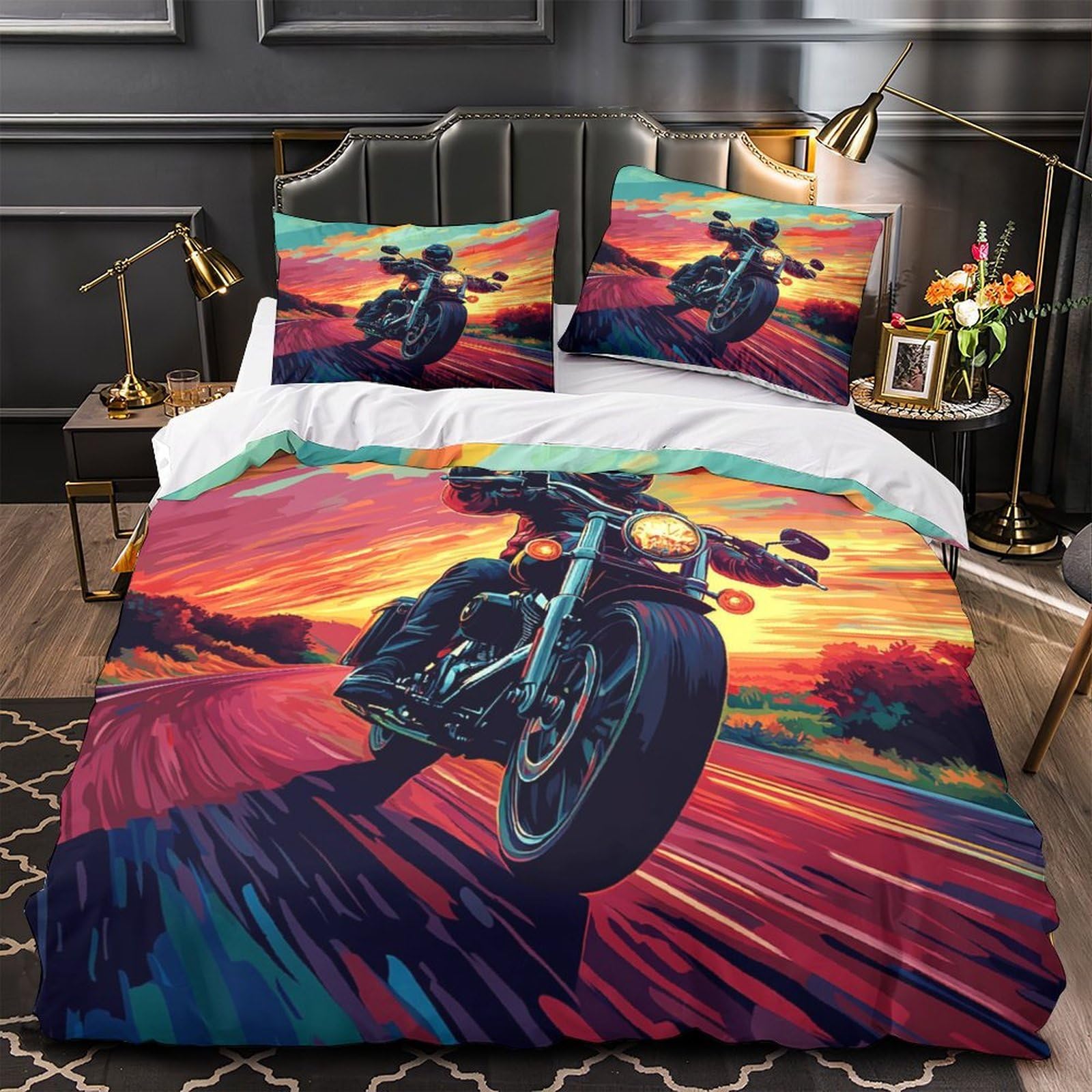 Housse de couette moto hypoallergénique microfibre respirante 260x220