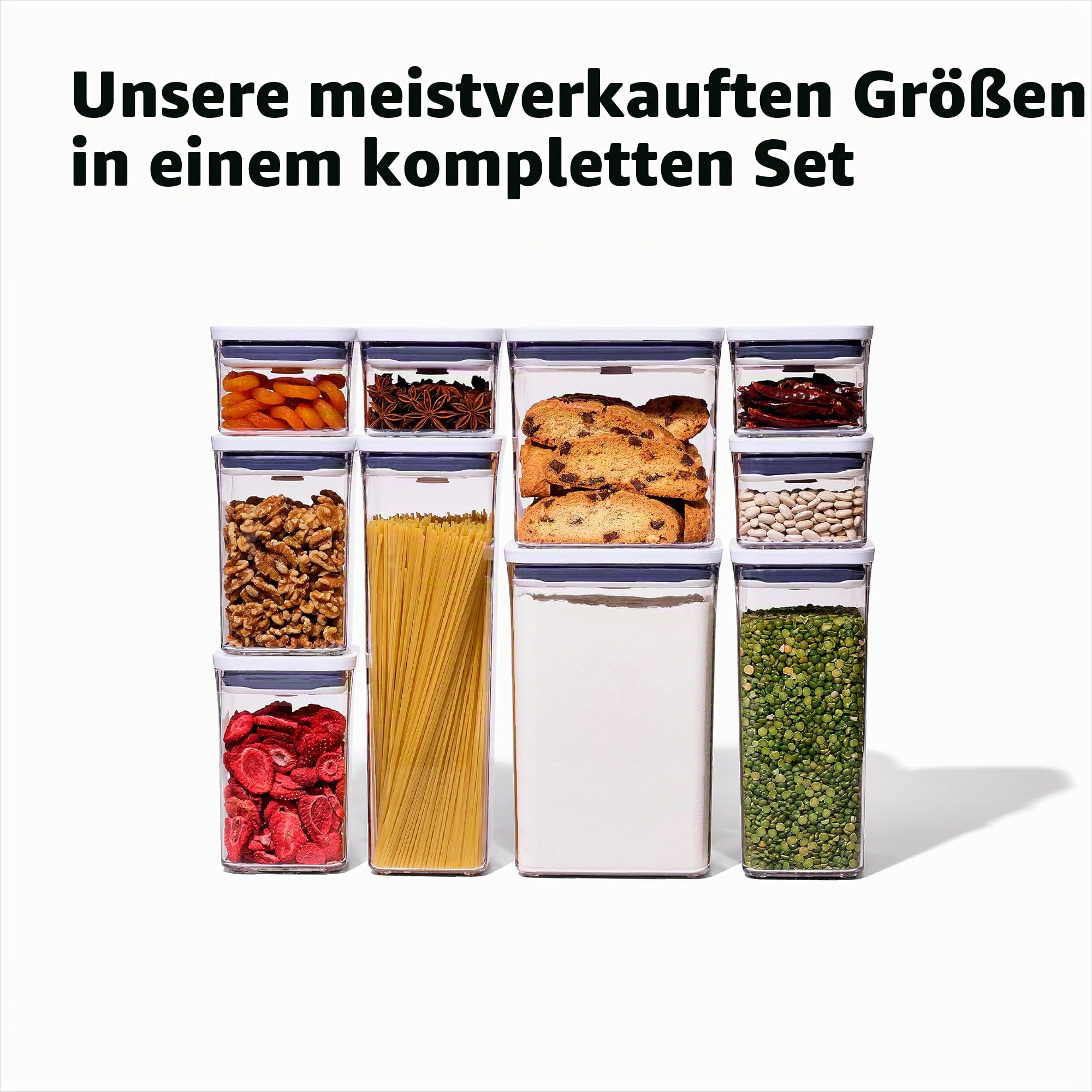 OXO 11236000 Good Grips Behälter-Set, teilig 10 Stück Pop, Kunststoff, weiß