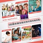 Costzon 88-Key Folding Piano Keyboard, Full-Size Semi-Weighted Electric Piano Digital Piano w/MIDI, Microphone, Music Stand & Carrying Bag, Portable Keyboard Piano for Beginners Adults (Pink)