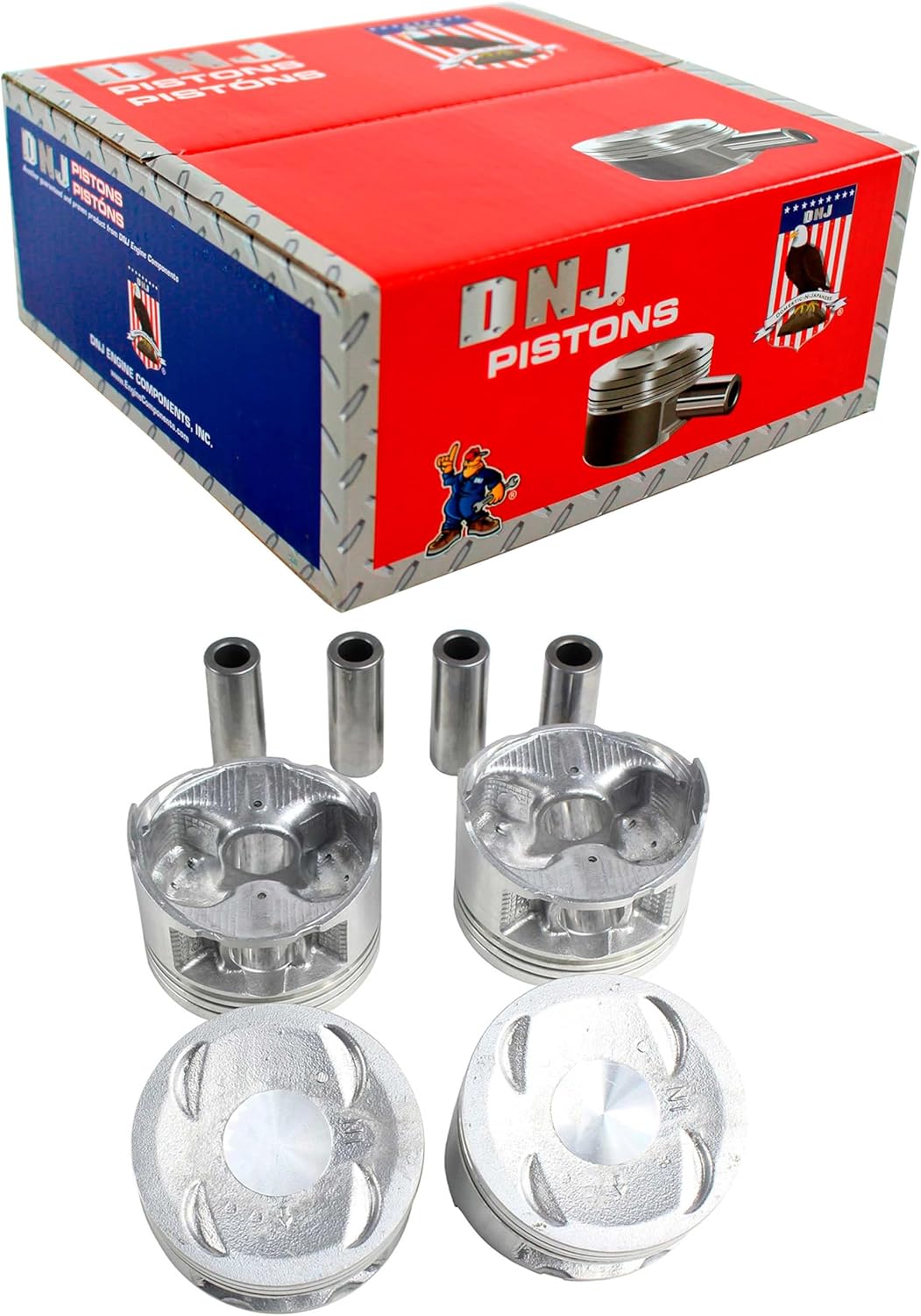 DNJ P215 Piston Set Standard for 1997-1998 Honda CR-V 2.0L L4 16V DOHC 1972cc