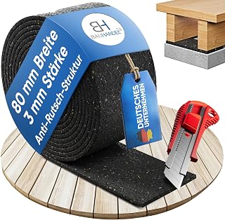 BH BAUHANDEL24 Terrassenpads Rolle Bautenschutzmatte 2 m x 80 mm x 3 mm | Gummigranulatmatte als Gummimatte für den Außenbereich – zuschneidbare Meterware für die Terrassen Unterkonstruktion