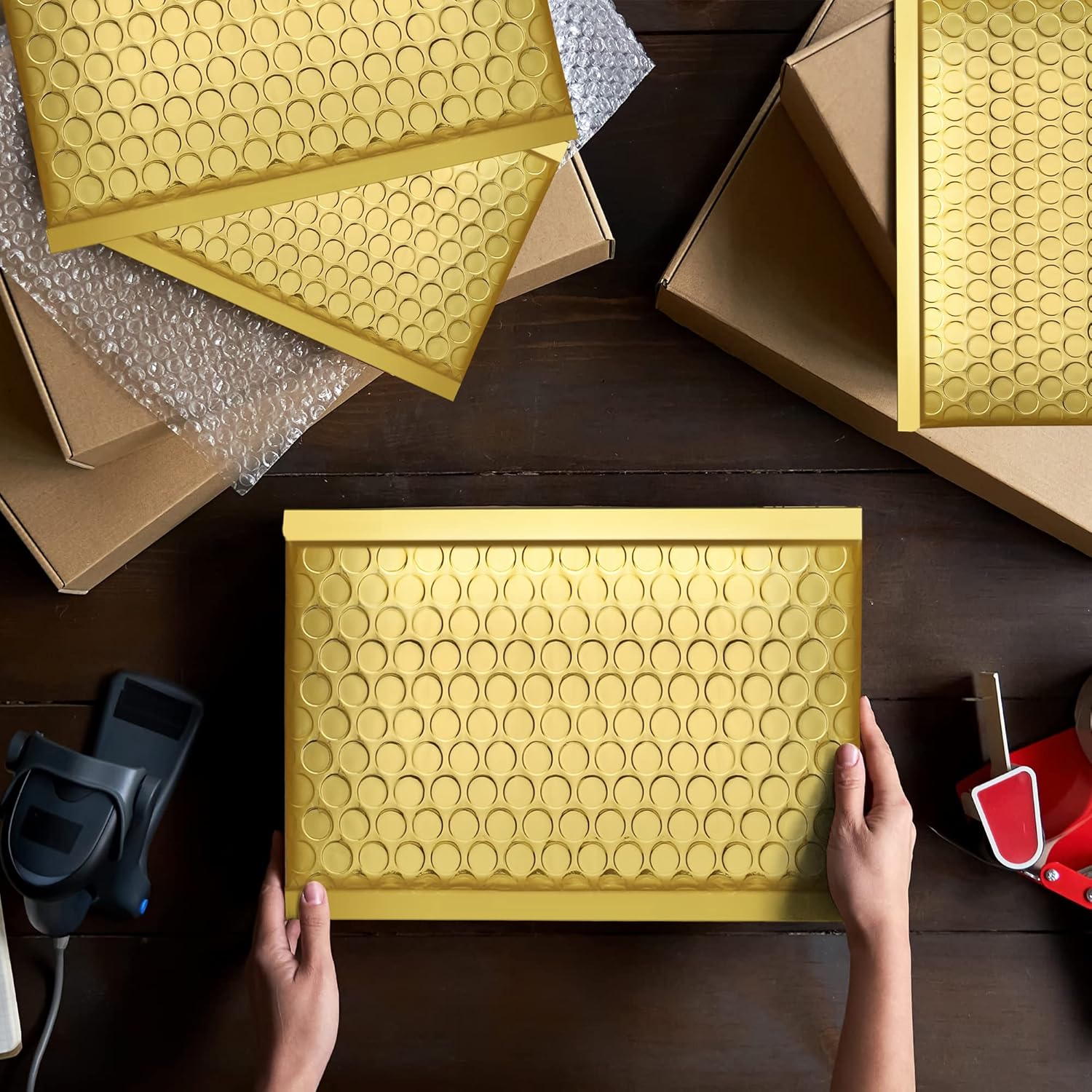 Fuxury Gold Bubble Mailers 6x10 "50 Pack, Strong Adhesion Metallic Bubble Envelopes,Waterproof Padded Envelopes,Durable Padded Mailers,Super Cute Packing for Jewelry, Makeup Supplies,Bulk #0 - Image 6