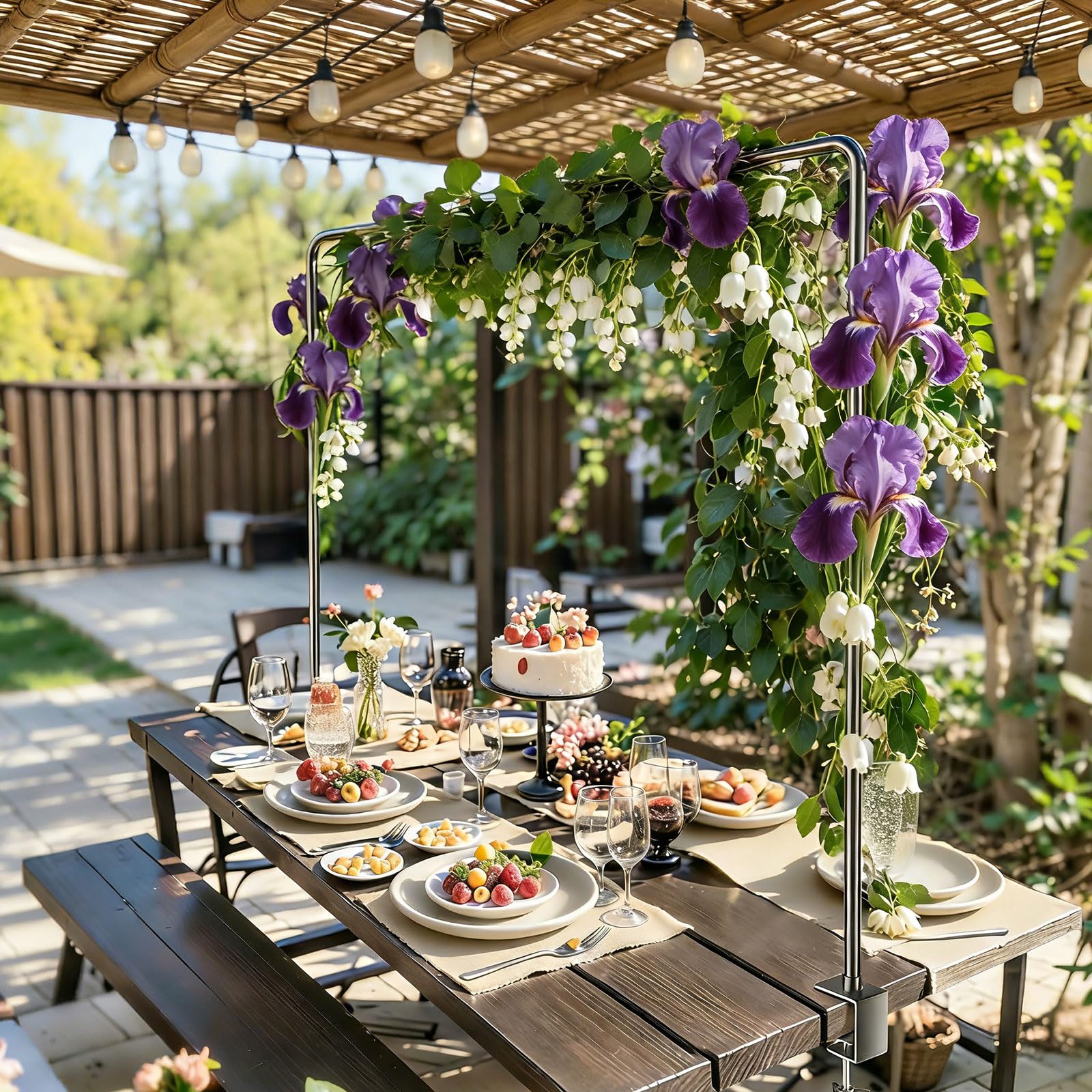 Soporte ajustable para decoración de fiestas para globos y eventos, telescópico, sobre la mesa, soporte de hierro