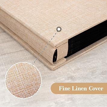 Large Photo Album 4x6 600 Photos, Linen Cover, Beige | Large Capacity 4x6 Picture Albums with Horizontal and Vertical Pockets, Photo Book for Family, Wedding, Anniversary, Baby