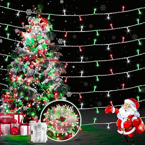 Miniatura 1 de 1 paquete de 60 luces LED de 16.4 pies cada uno, 16.4 pies, funciona con pilas, luces de árbol para interiores y exteriores, con temporizador, 8