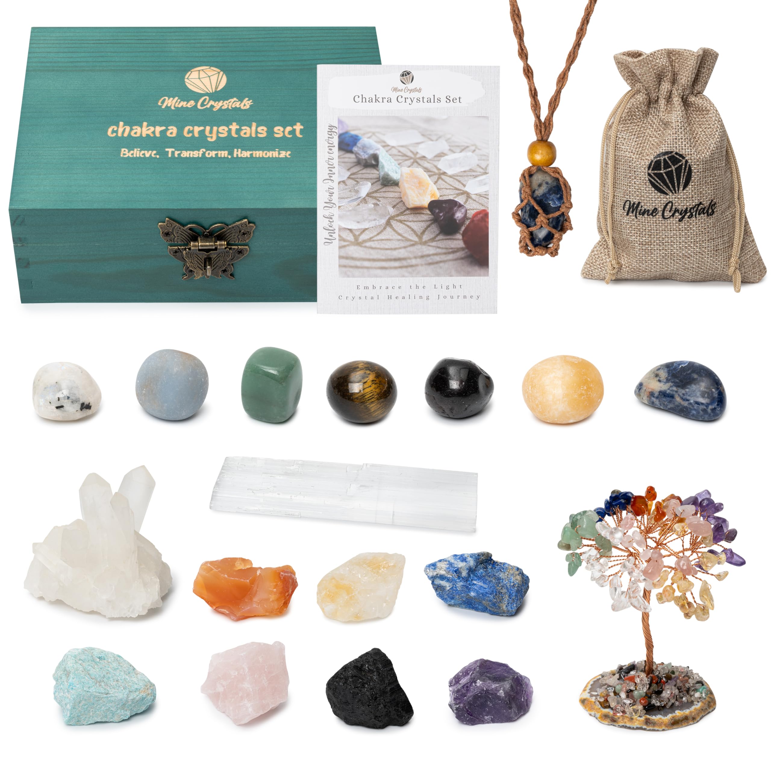 Amazon.com: MineCrystals Chakra Healing Stones Set Authentic Natural ...