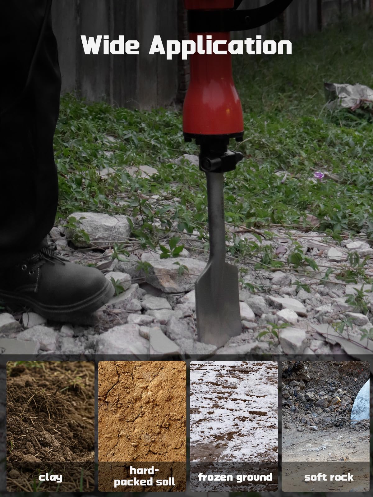 1-3/16" HEX Clay Spade Bit - Jack Hammer Compatible -7