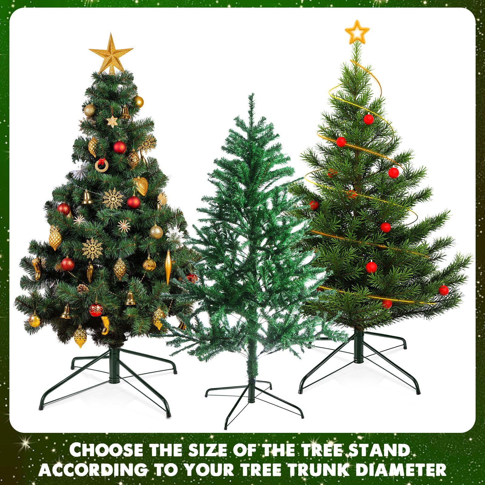 Namalu Supporto Pieghevole per Albero di Natale Base di Ricambio in Metallo per Albero Artificiale (40 cm, Verde)