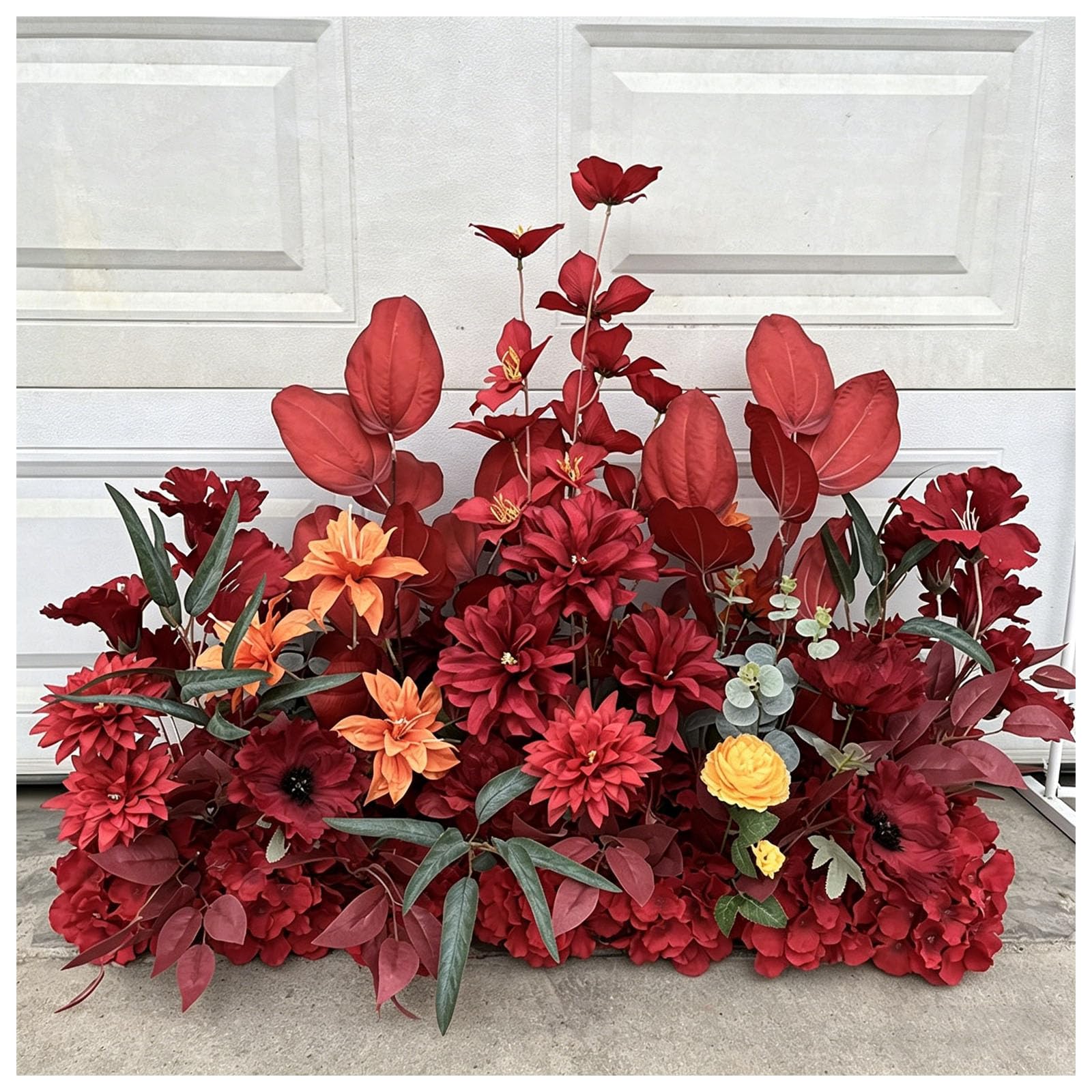 Wedding Aisle Flowers, Hanging Floral Decor, Floor Runner Flowers, Multiple Styles Artificial Flowers, For Wedding Reception, Ceremony Backdrop, Hotel Decoration, Window Disp(Size:100*55*70cm,Color:B)