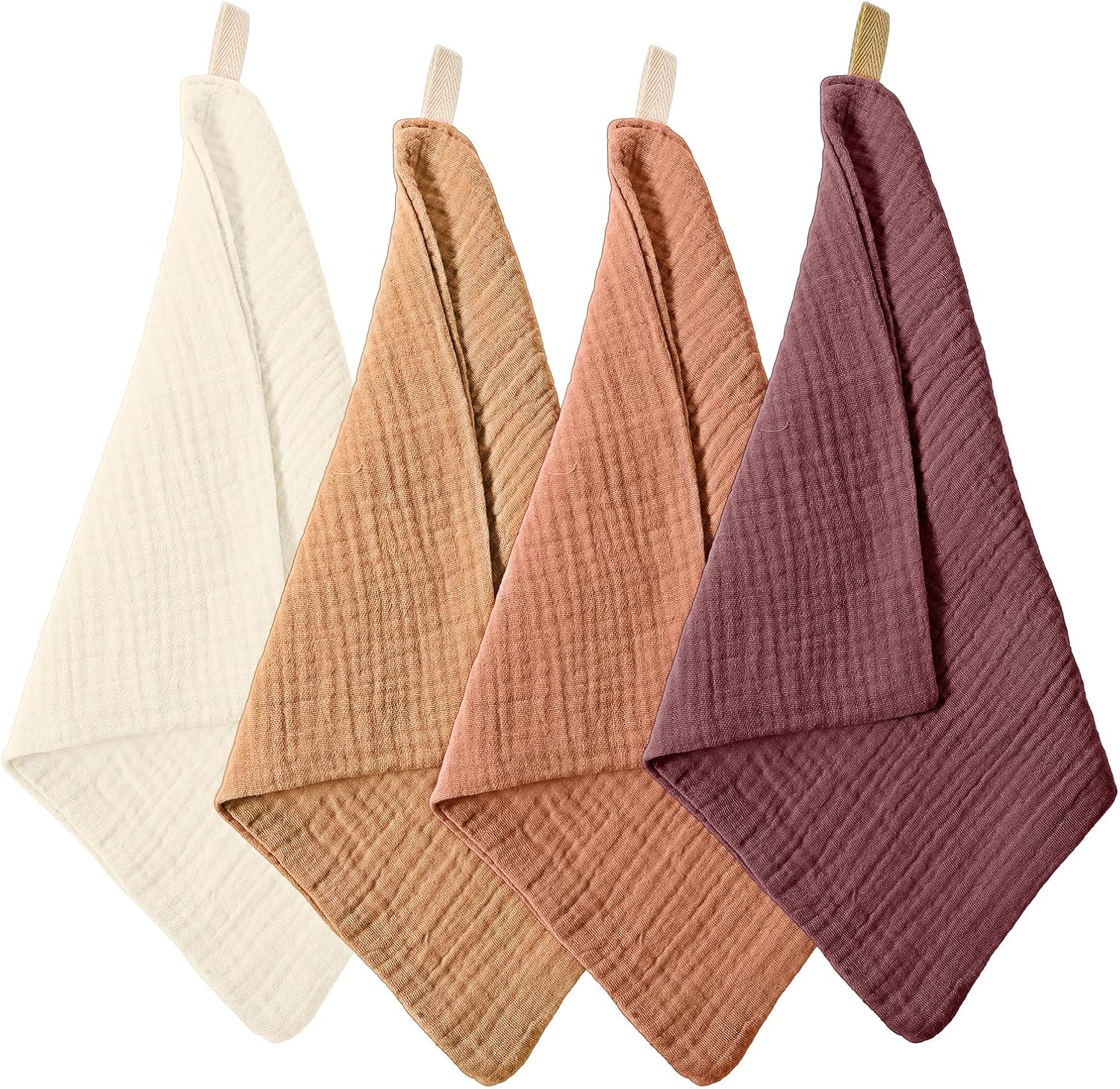 4 Pack Face Cloths Makeup Remover Cloths Soft Wash Cloth Absorbent Muslin Washcloths Breathable Reusable Facial Towels for Skin Care Daily Cleansing Travel Women Men Adults