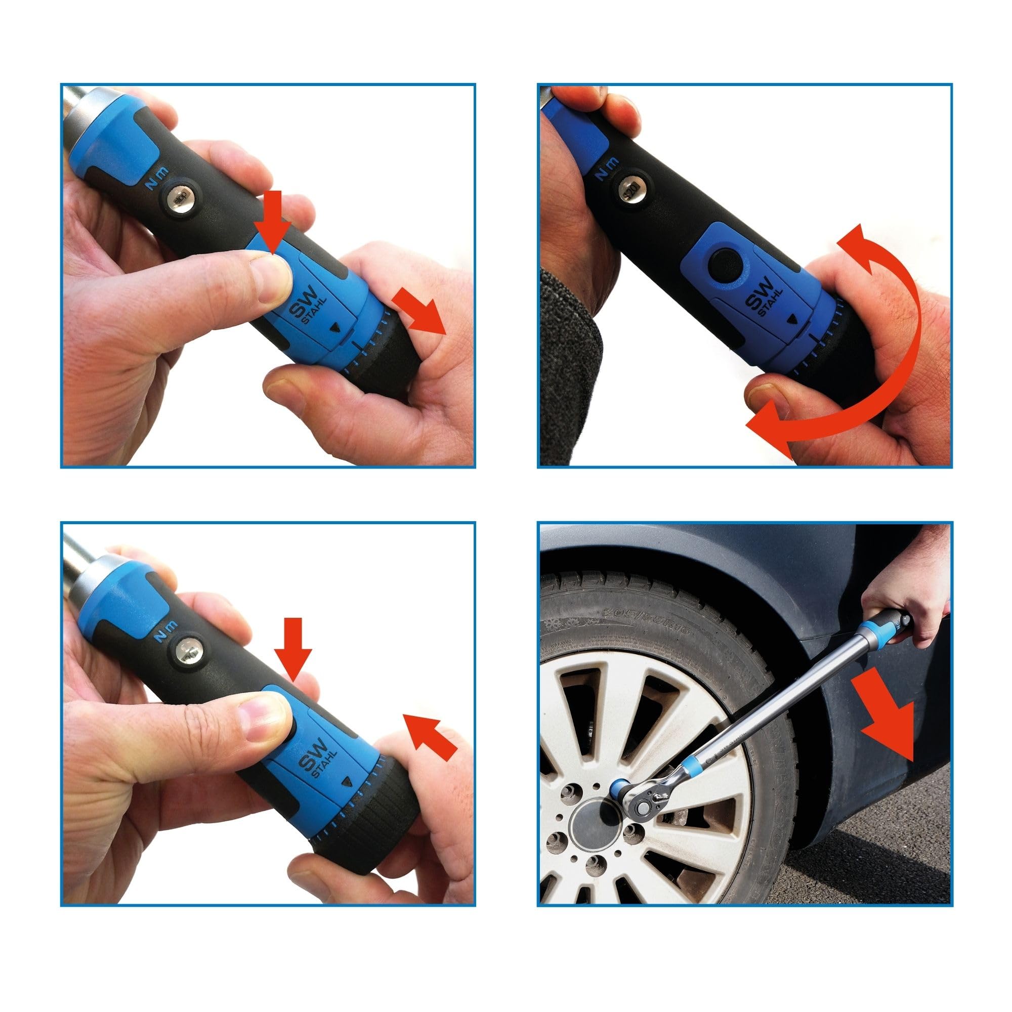 SW-Stahl 03871L Clé Dynamométrique 1/4" 5-25 Nm pour Vélo, Auto et Moto | Outil de précision calibré avec tête à cliquet, poignée 2K, verrouillage de sécurité et signal sonore pour vélos et VTT.