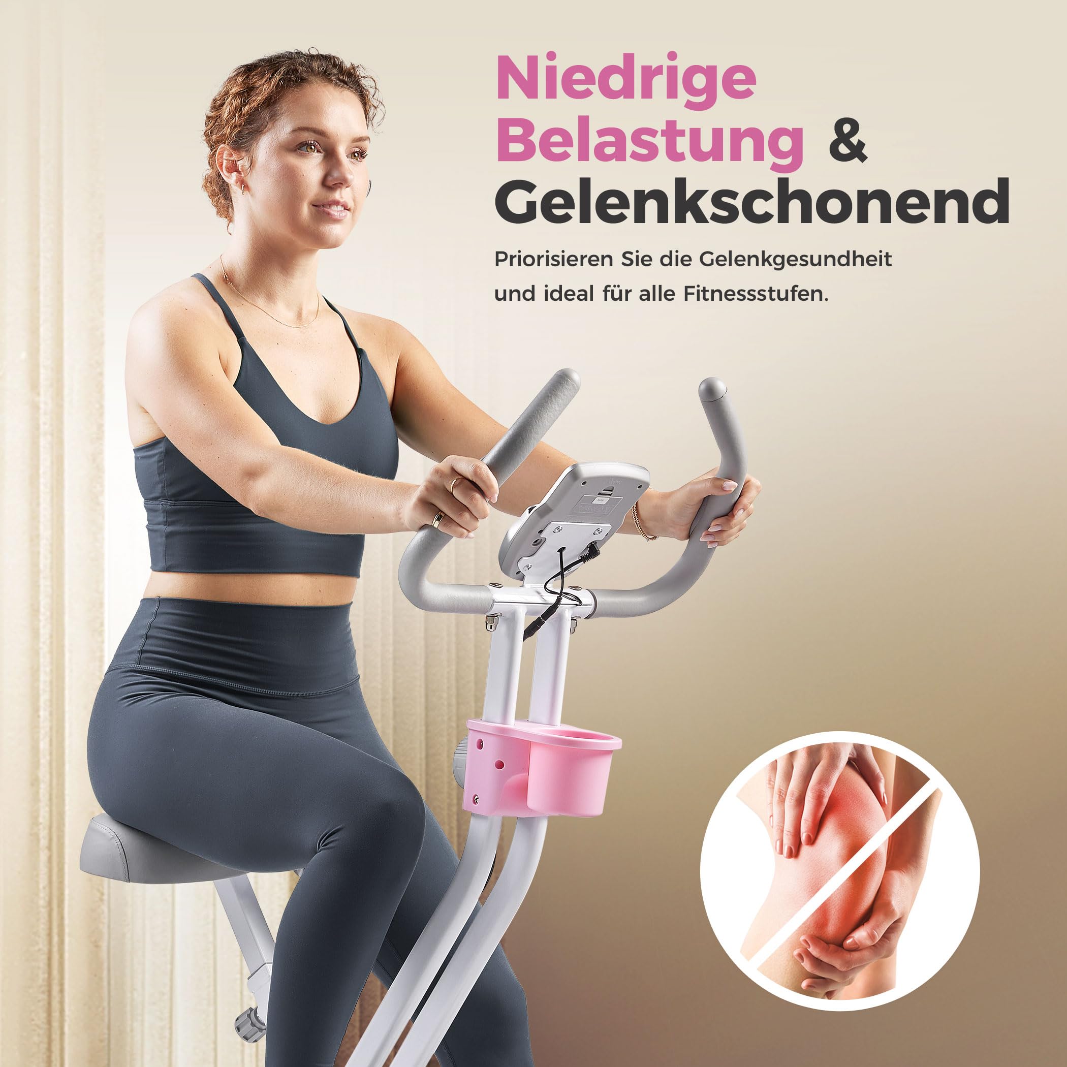 Sunny Health & Fitness Faltbares magnetisches X-Bike Pro