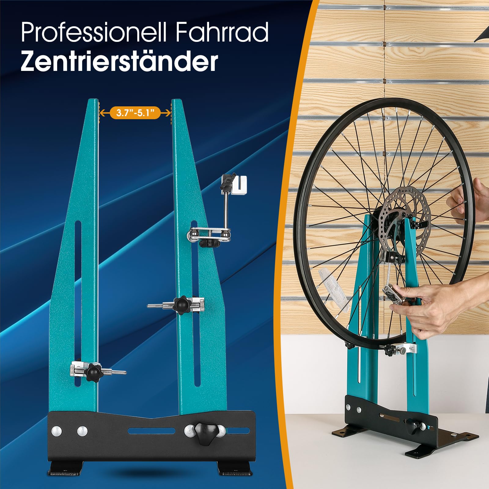 West Biking Zentrierständer Fahrrad 16-29” - Abnehmbarer Fahrrad Zentrierständer Felgen Zentrierwerkzeug mit Speichenschlüssel, Fahrrad Radausrichtung Reparaturwerkzeug für Heimmechaniker