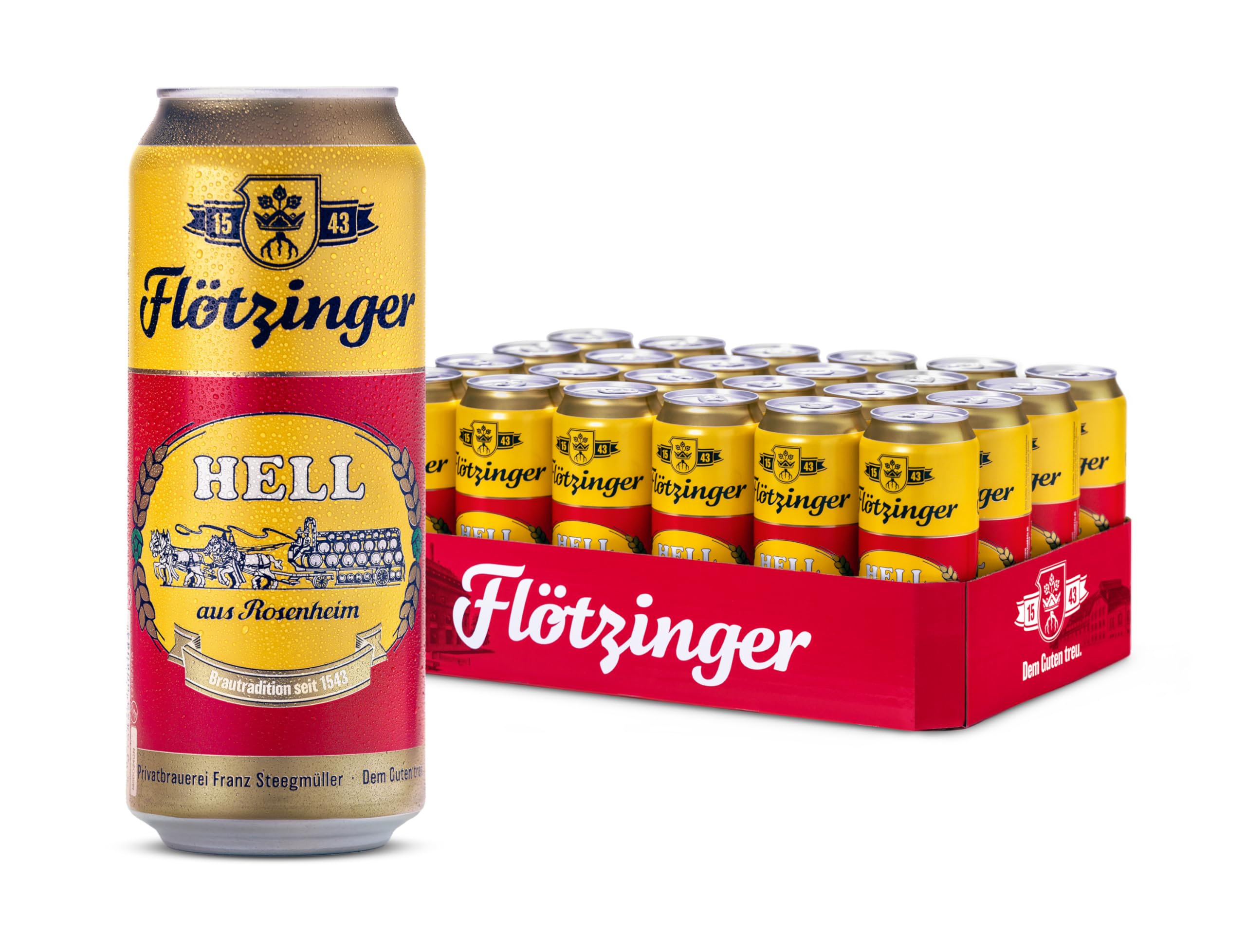 Flötzinger Hell 0,5l Dosenbier, 24er Pack, Dose 500ml EINWEG (24 x 0,5l)