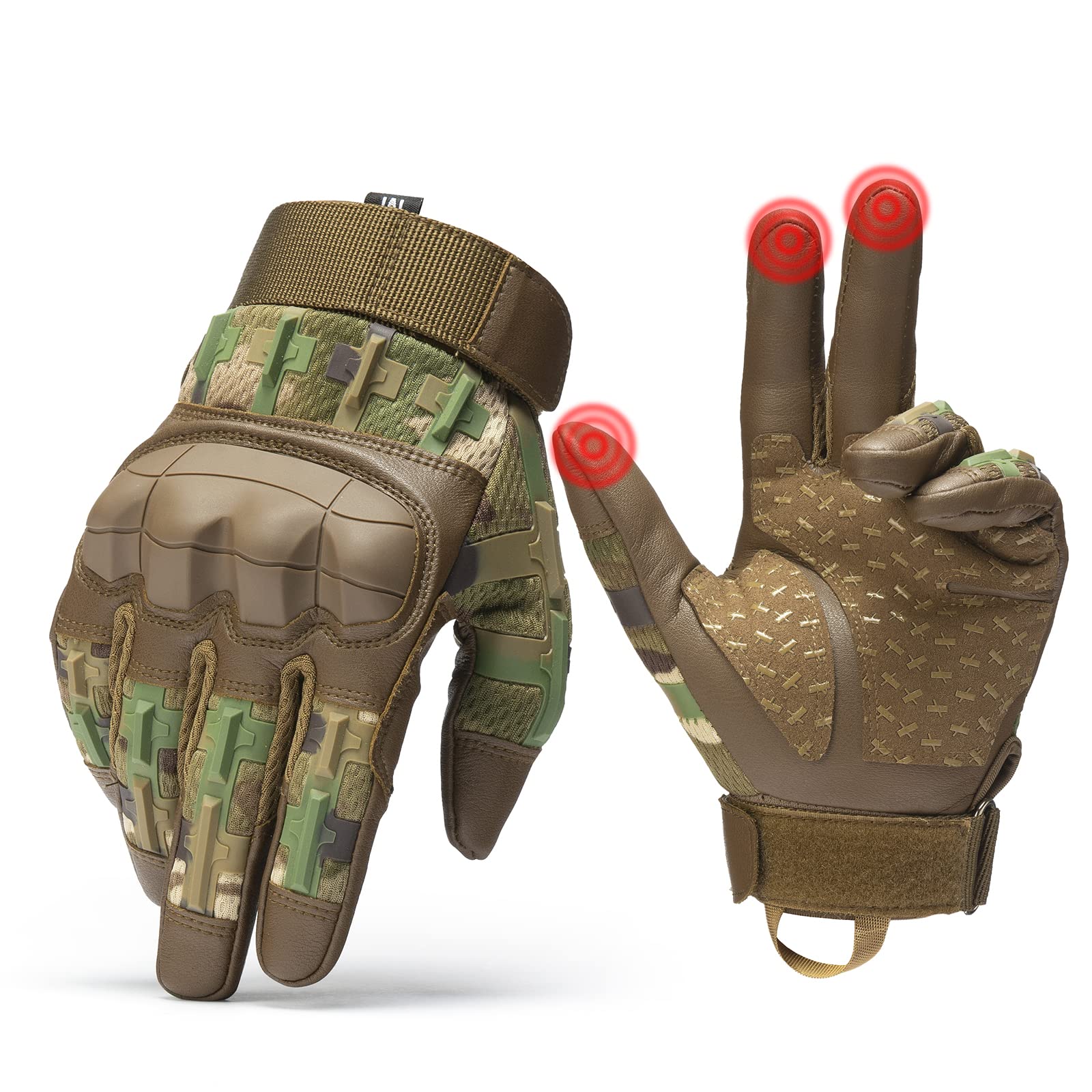 Guanti tattici da uomo, per touchscreen, per ciclismo, motociclismo, MTB, per sport all'aria aperta, ideali per softair, paintball, militar
