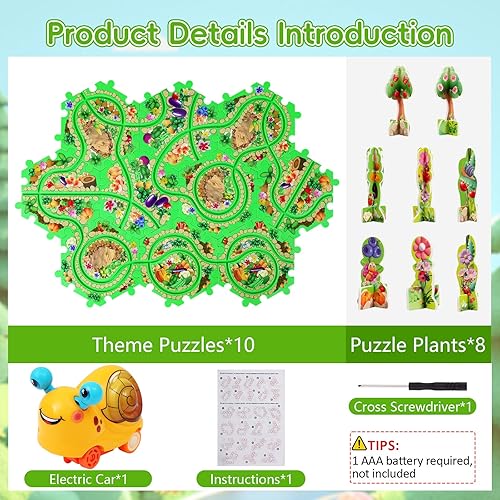 Miniatura 26 de VESPRO Juego de pistas de coche para niños, 100 piezas, serie 4, juego de rompecabezas para niños, juguetes educativos para niños y niñas a partir