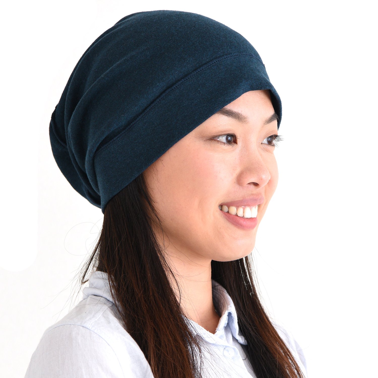 Charm Men's Blue Casualbox - Organic Cotton Slouch Beanie - Slouchy Baggy Hat For & Wo - Hipster Fashion Headwear Navy(Size: One Size)