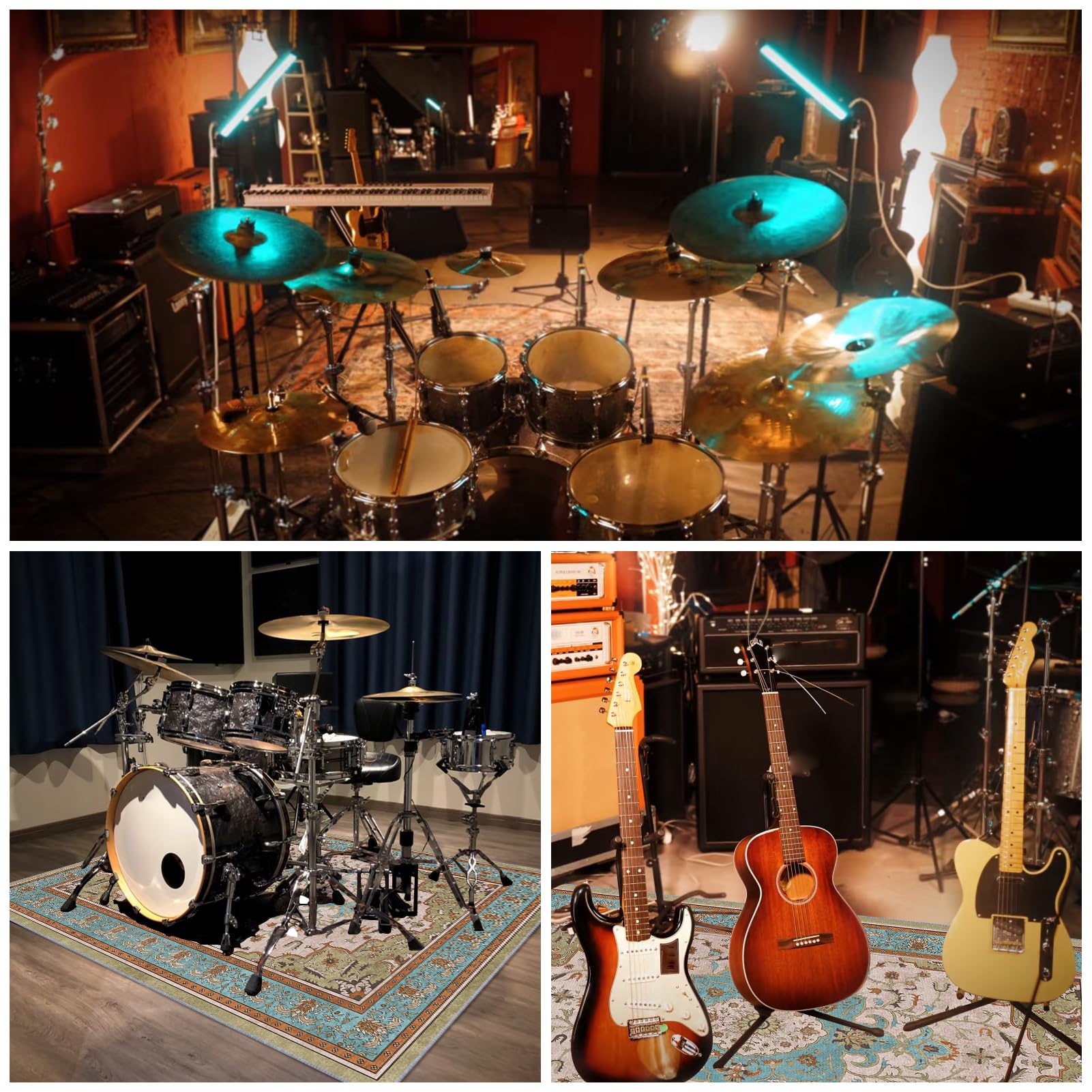 200 x 160 cm Drum Teppich Schlagzeugteppich Schallschutzmatte Professioneller Schlagzeugteppich rutschfeste Trommel Teppiche Elektronisches Schlagzeug Antivibrationsmatten
