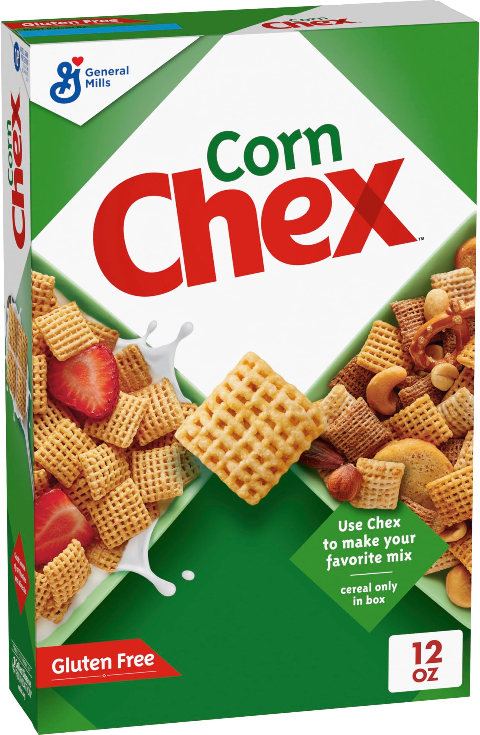 CornGluten Free Breakfast Cereal, Made with Whole Grain, Homemade Chex Mix ingredient, 12 OZ