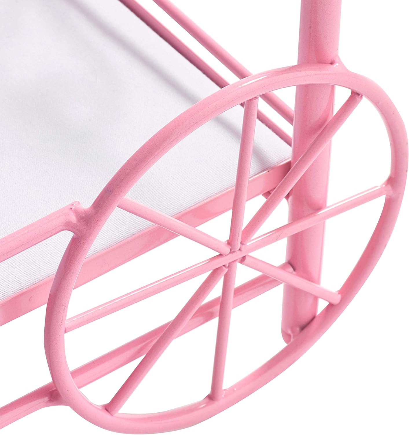 Badger Basket Elegant Royal Carriage Bed for 18-Inch Dolls with Canopy, Bedding, and LED Lights - Pink and White Stars