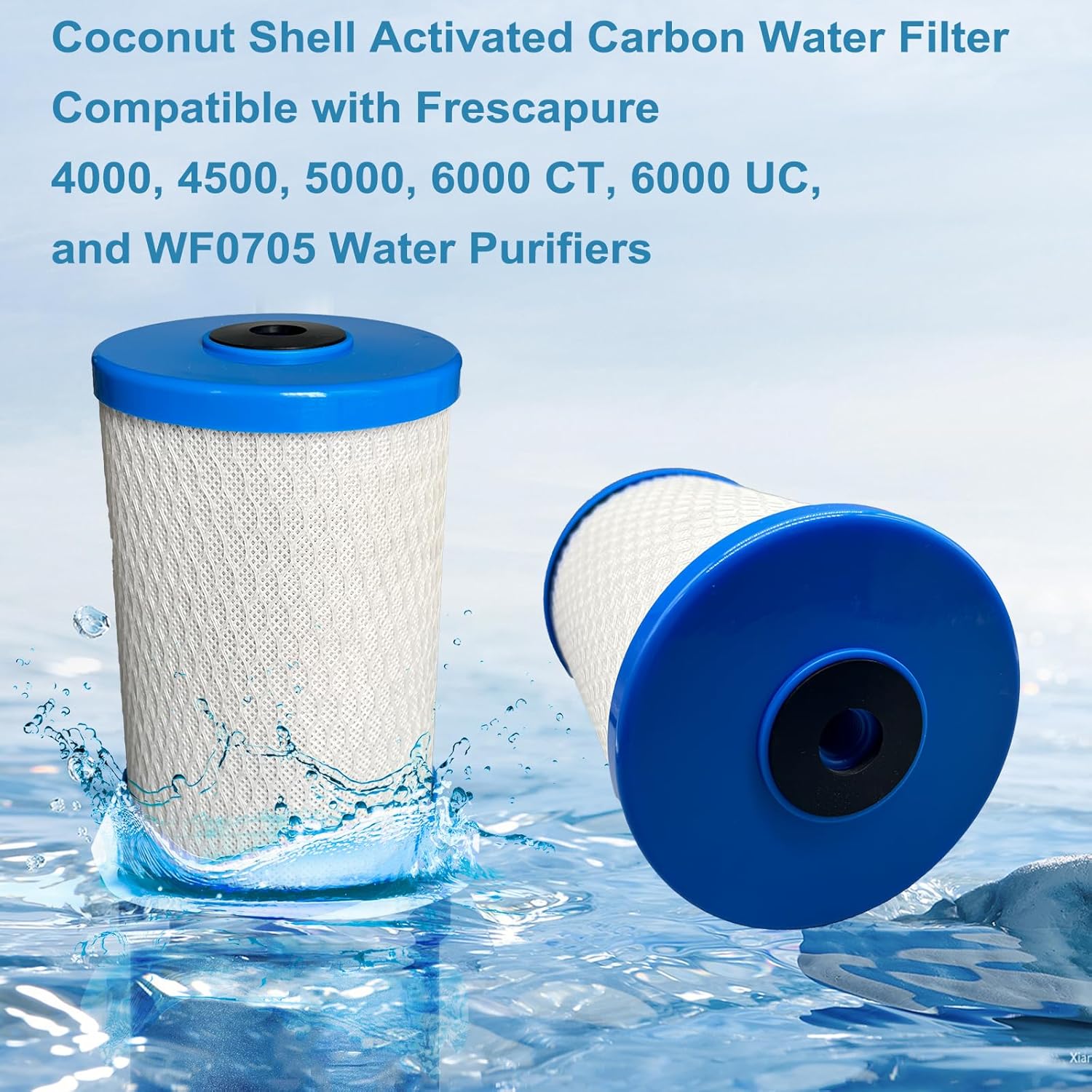 4000 Coconut Shell Activated Carbon Water Filter Replacement Compatible with Frescapure 4000, 4500, 5000, 6000 Water Filter Systems 750 Gallon Capacity 0.5 Micron 1