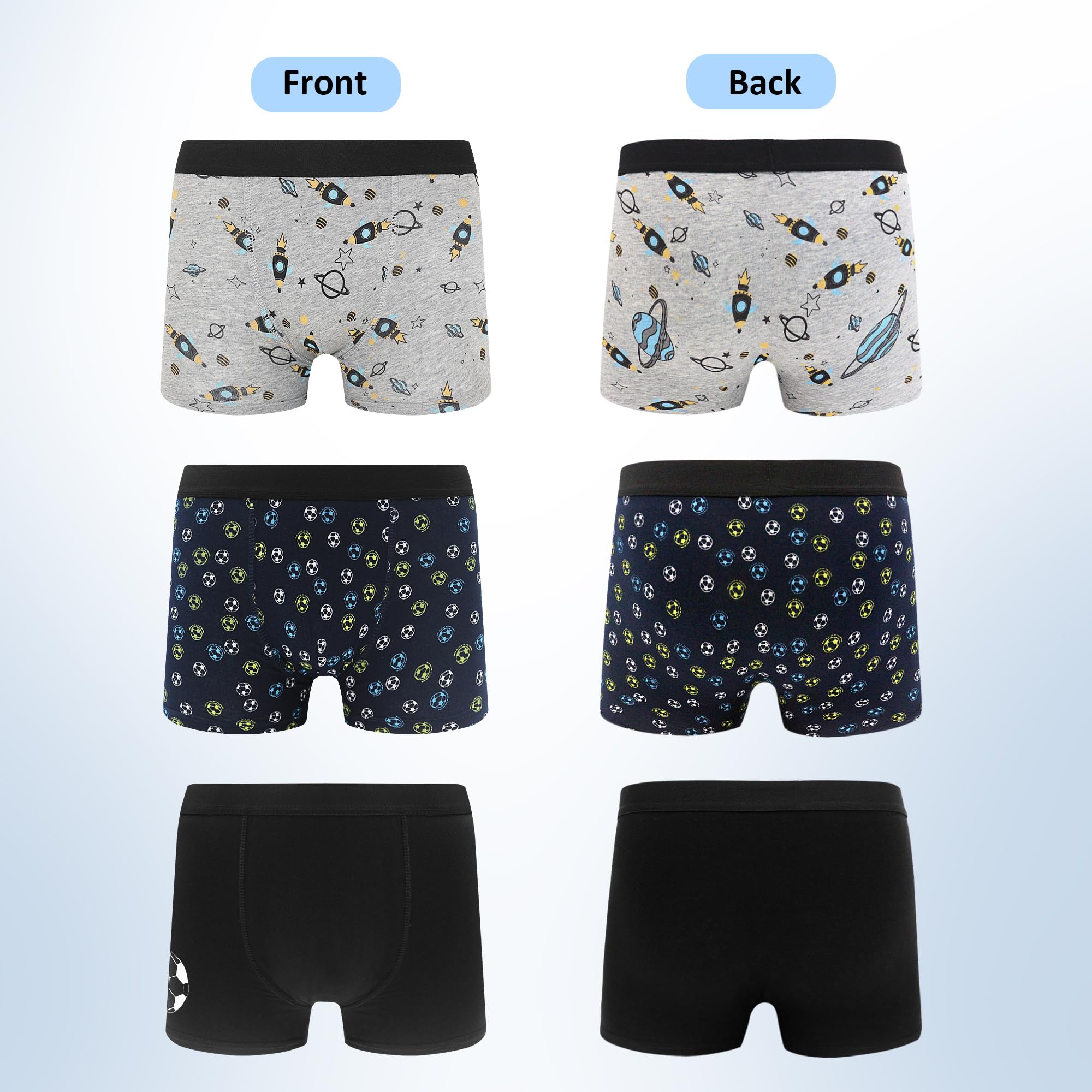 Uizuooy Lot de 6/12 Boxer Enfant Garçon sous-Vêtements pour Garçons Riches en Coton,Doux,Léger et Résistant