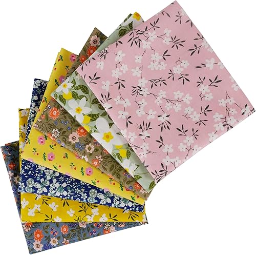 Miniatura 7 de Mililanyo 7 piezas de tela de algodón de 18 x 22 pulgadas, juego de tela de retazos precortados, paquetes de cuartos gruesos para costura,