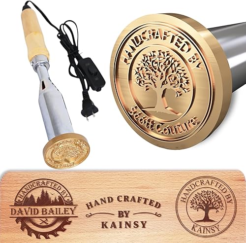 KAINSY Hierro eléctrico personalizado de marca para madera, sellos de letras de madera para quemar madera, convierte tu logotipo en un sello de