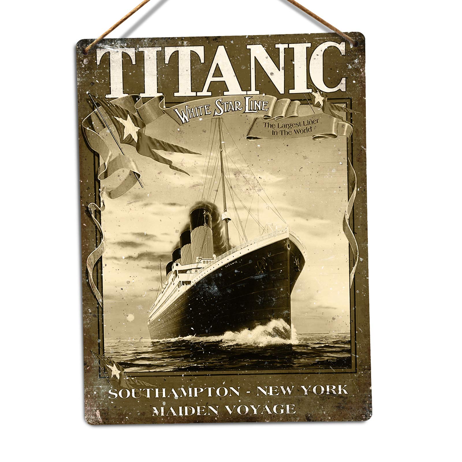 Toasted Merch V2 Titanic Collection – – Medium Twine | Printed Metal Wall Sign Plaque