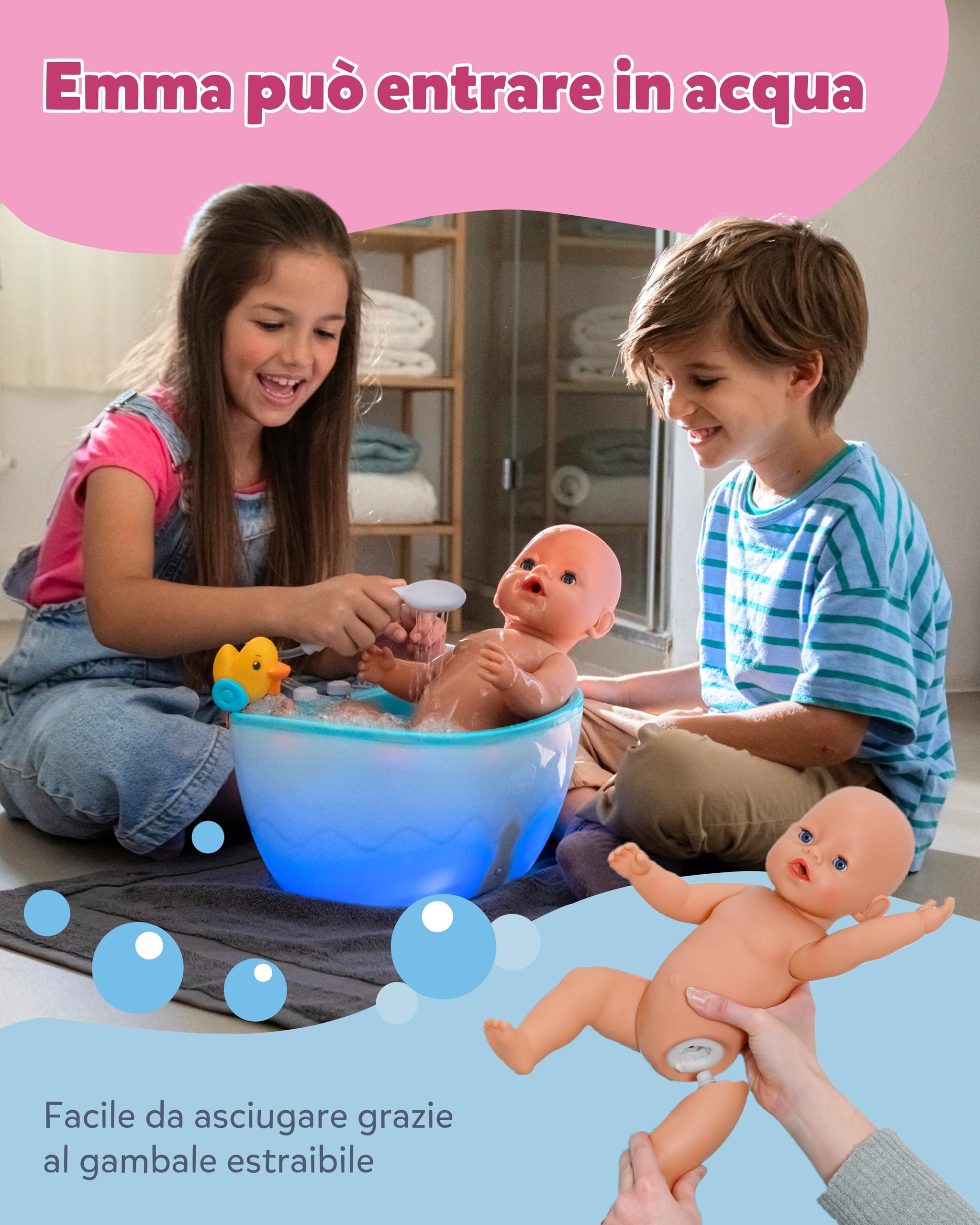 BABY born Emma in stile giungla - Bambolotto lungo 43 cm - 10 funzioni inclusi accessori e tutina in colori unisex - Funziona senza pile - Adatta a bambini dai 3 anni