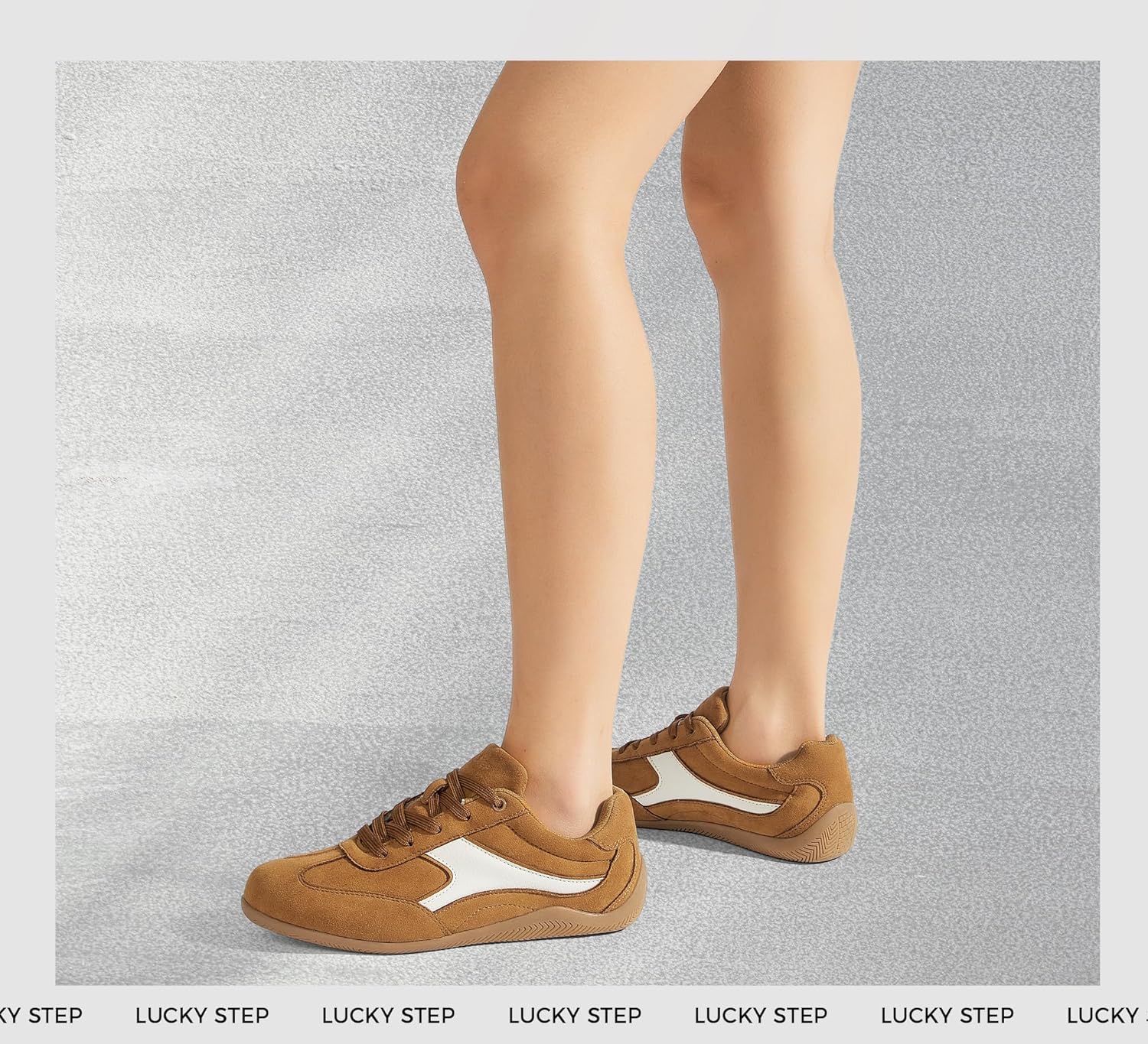 LUCKY STEP Women's Retro Casual Fashion Sneakers Classic Tennis Thin Sole Low Top Lightweight Running Trainer Trendy Cute Walking Shoes Comfortable Footwear - Image 8