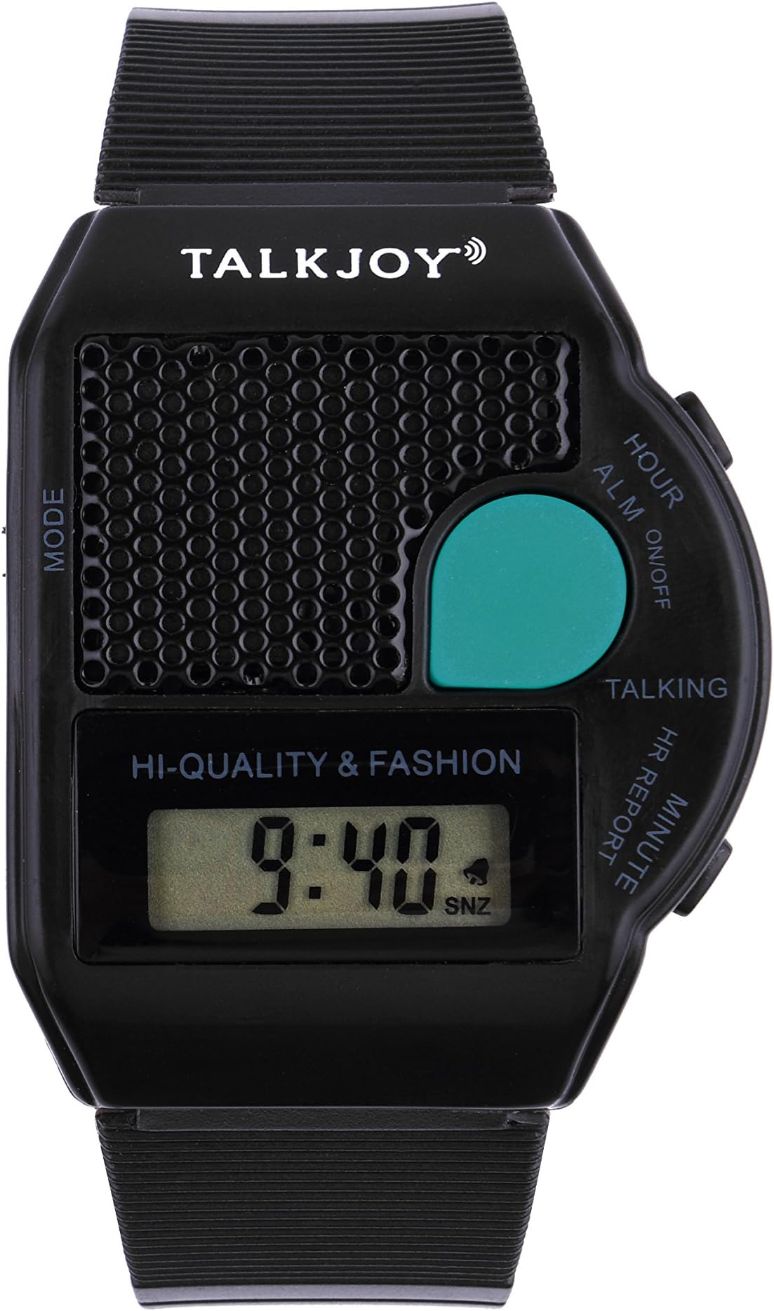 EN English Talking Wrist Watch Bling Clock Speaking Alarm Senior Women Men Black