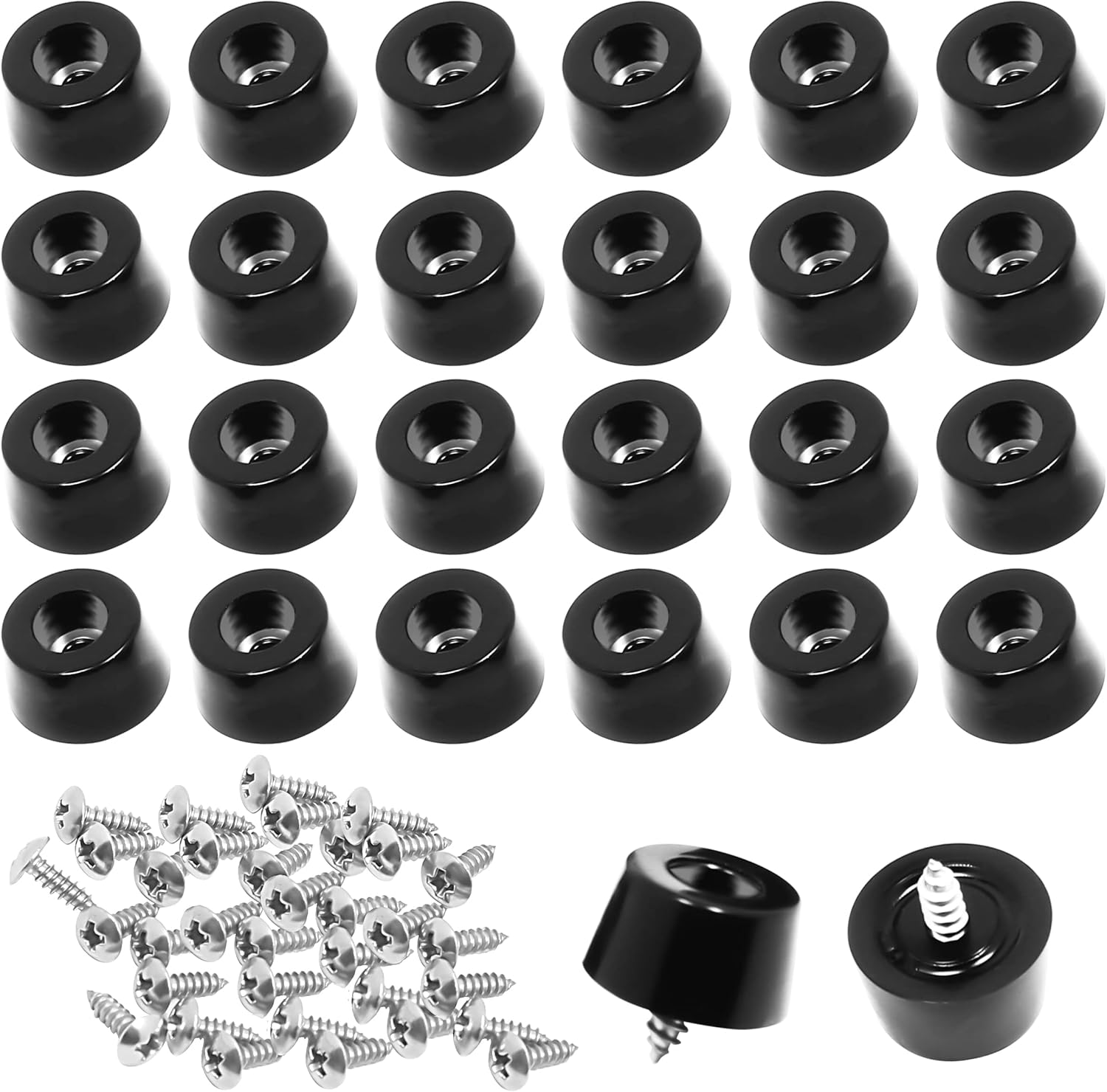 60 PCS Cutting Board Rubber Feet 0.59’’ x 0.31’’ with 304 Rust Proof Steel Screws & Washers – PVC Non Slip Rubber Bumper Feet - for Kitchen Appliances & Multiple Furniture